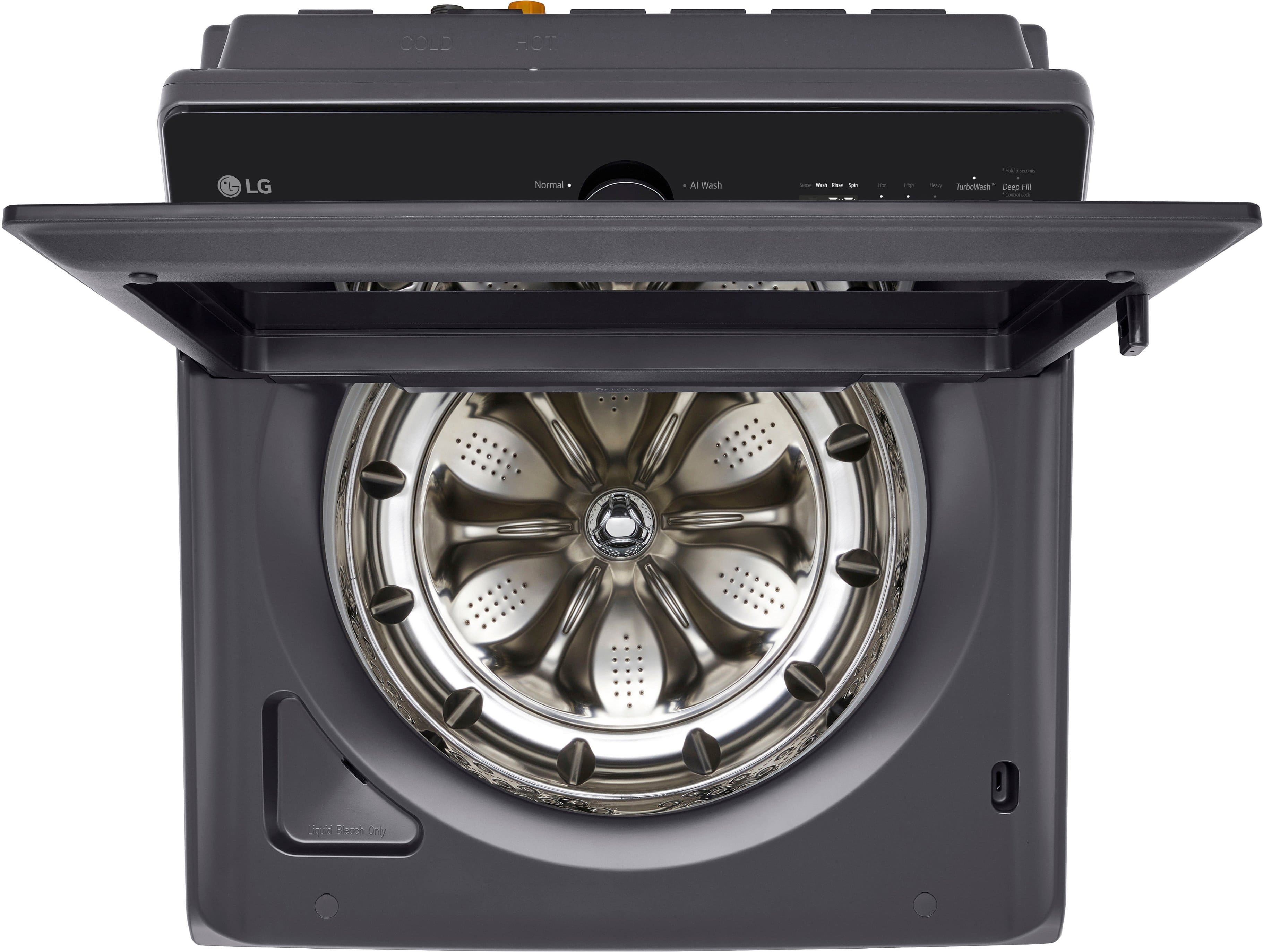 Alt View 31. LG - 5.5 Cu. Ft. High Efficiency Smart Top Load Washer with EasyUnload - Matte Black.