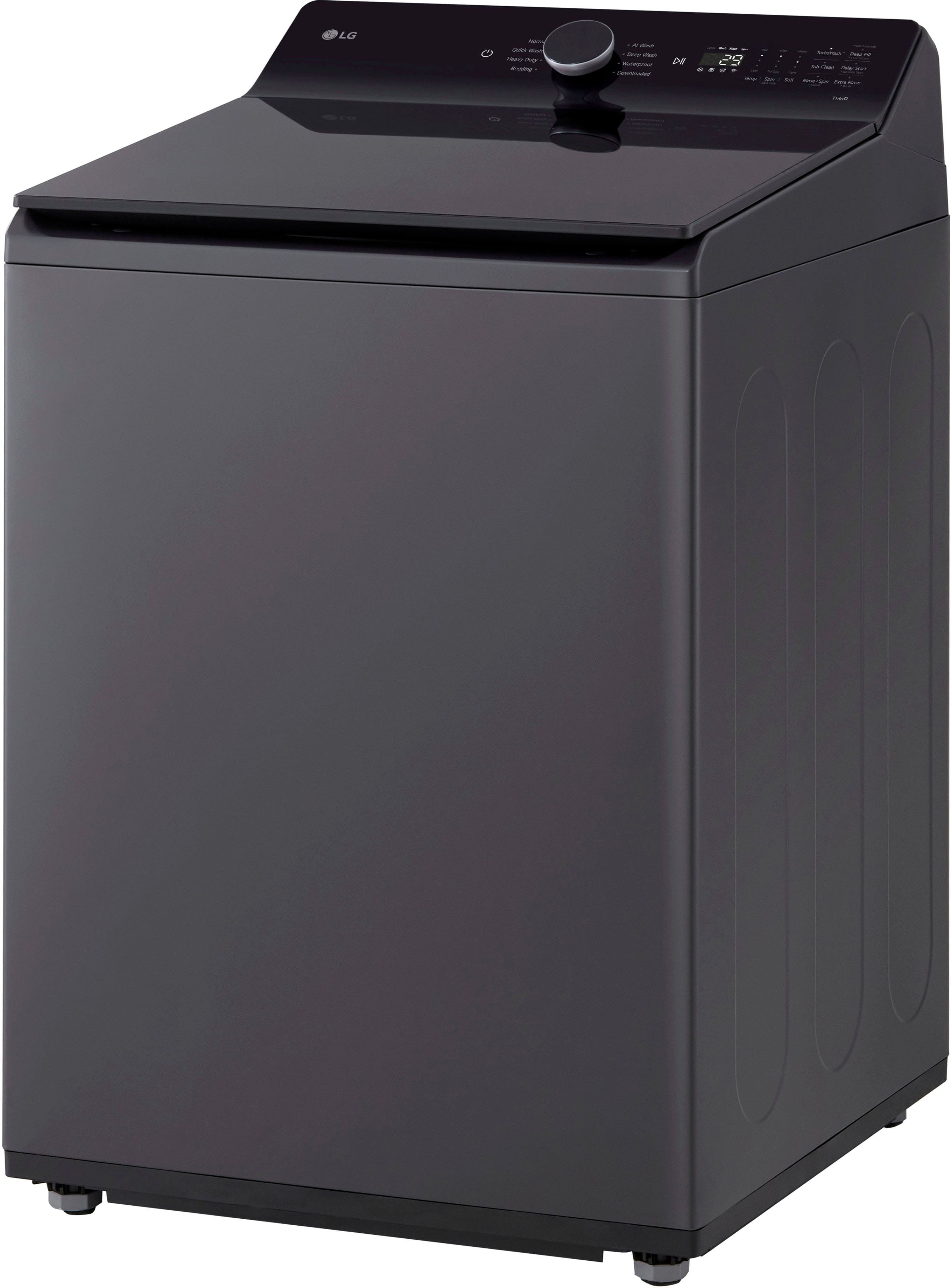 Alt View 13. LG - 5.5 Cu. Ft. High Efficiency Smart Top Load Washer with EasyUnload - Matte Black.