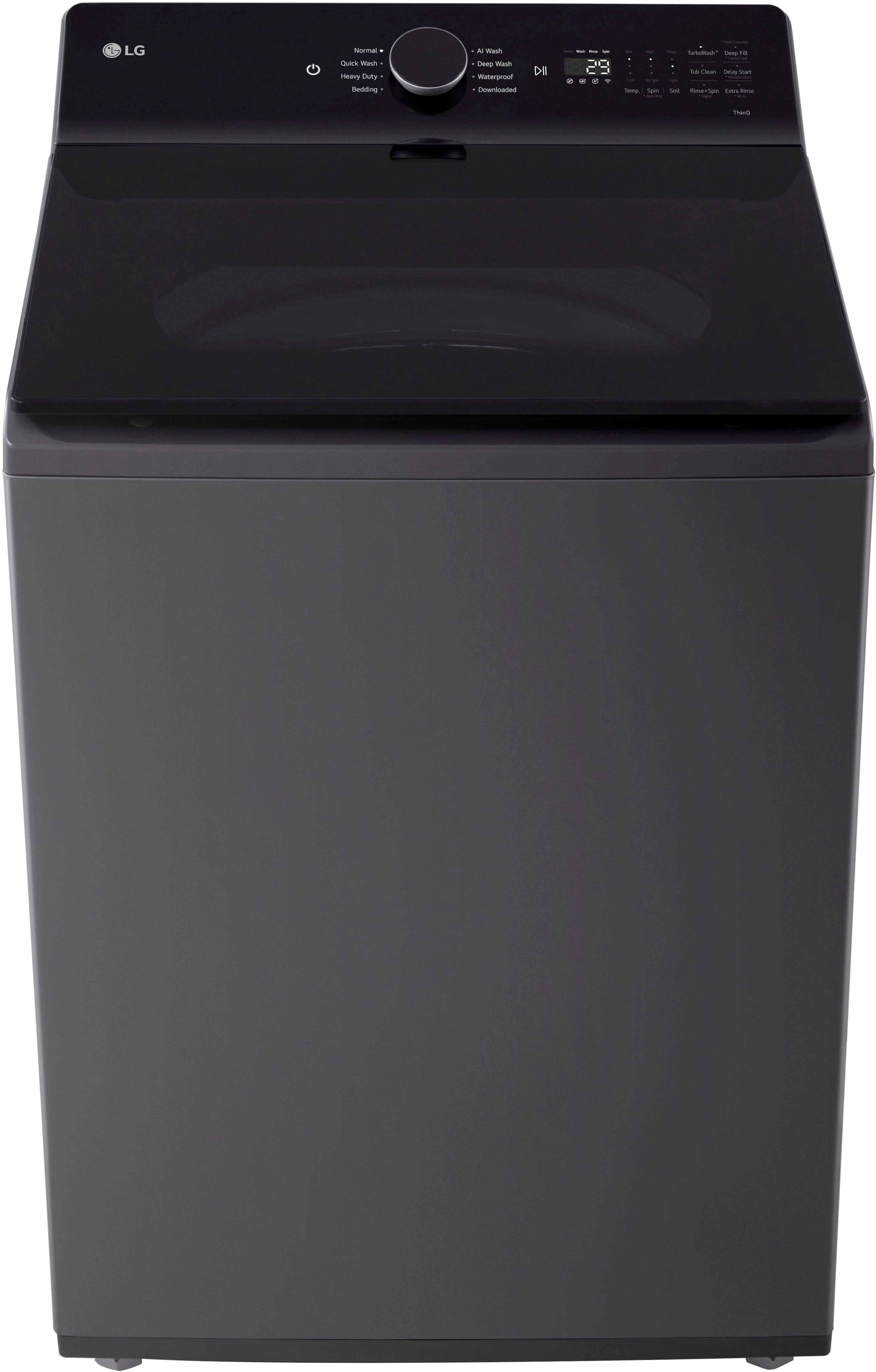 Alt View 14. LG - 5.5 Cu. Ft. High Efficiency Smart Top Load Washer with EasyUnload - Matte Black.