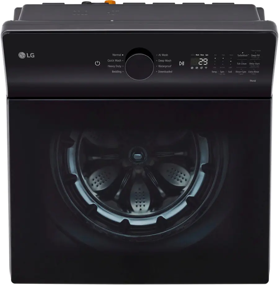 Alt View 15. LG - 5.5 Cu. Ft. High Efficiency Smart Top Load Washer with EasyUnload - Matte Black.
