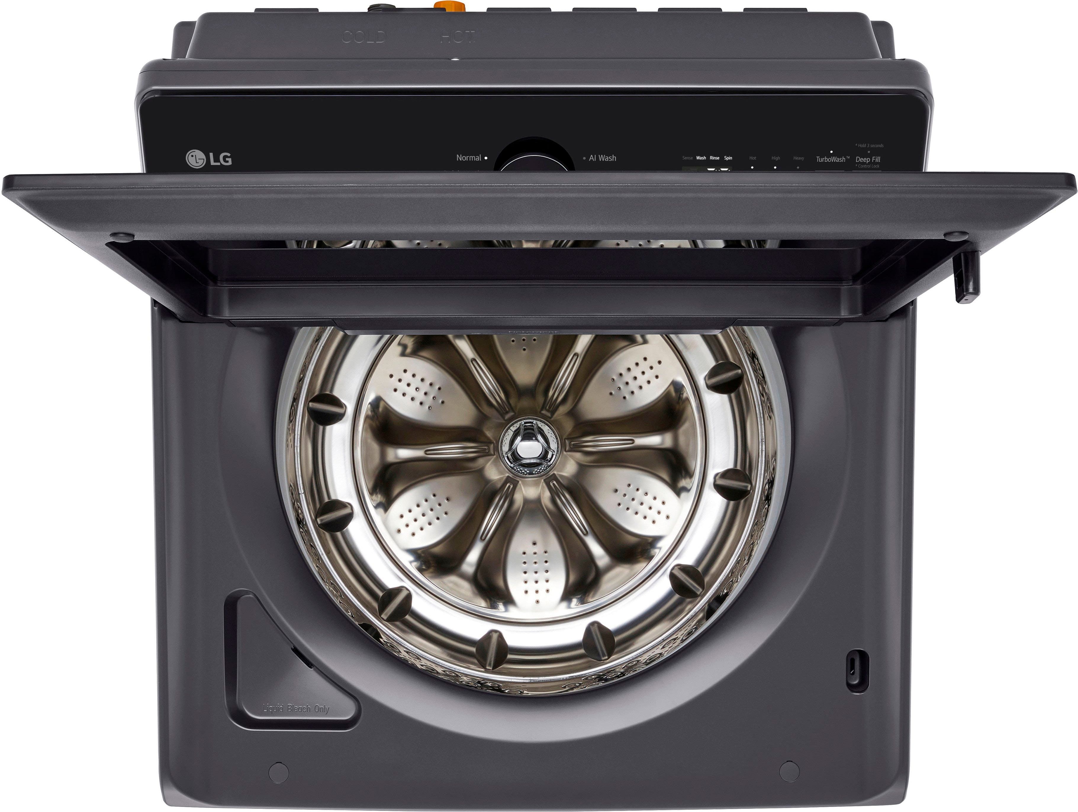 Alt View 16. LG - 5.5 Cu. Ft. High Efficiency Smart Top Load Washer with EasyUnload - Matte Black.