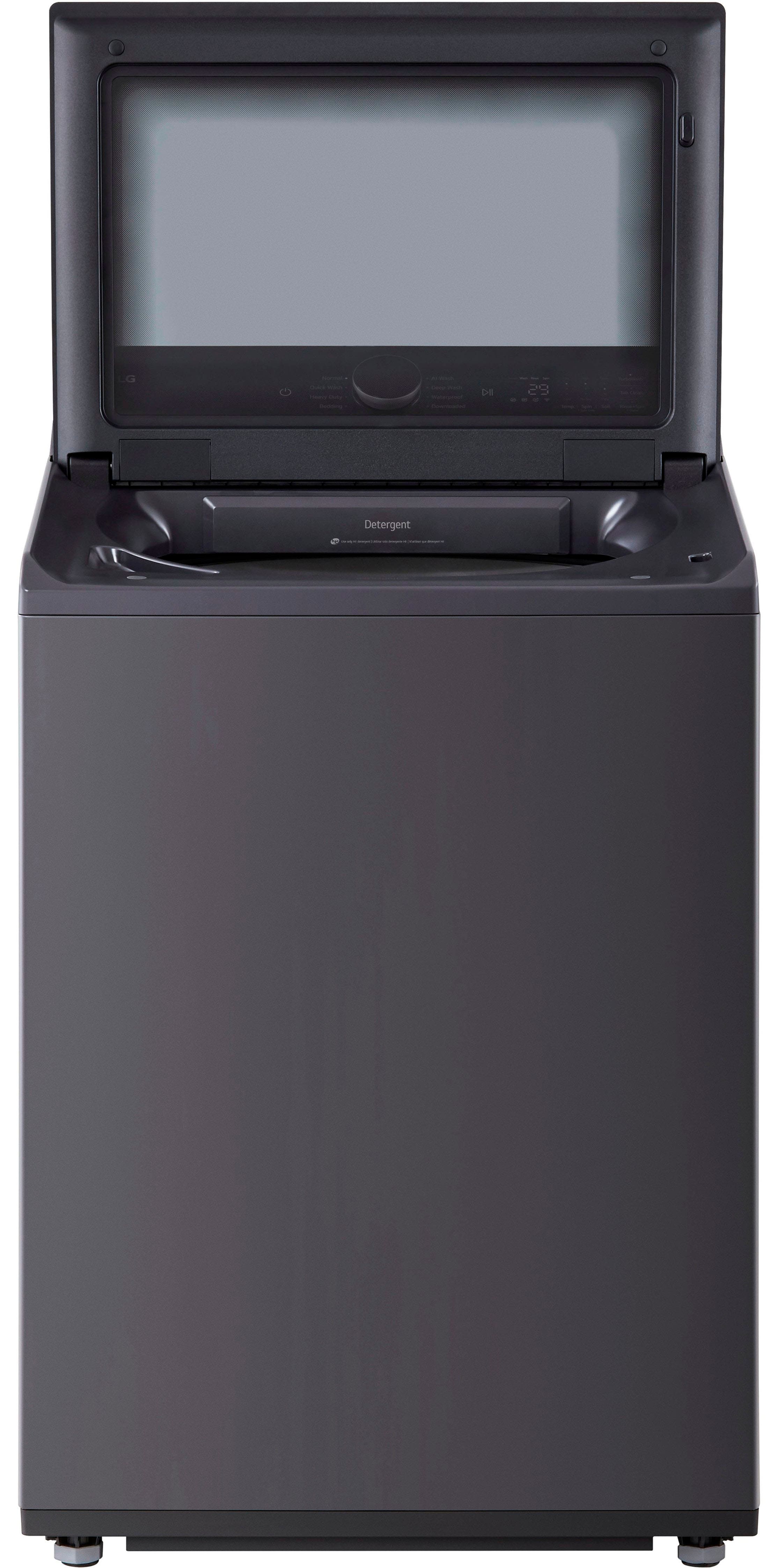Alt View 17. LG - 5.5 Cu. Ft. High Efficiency Smart Top Load Washer with EasyUnload - Matte Black.