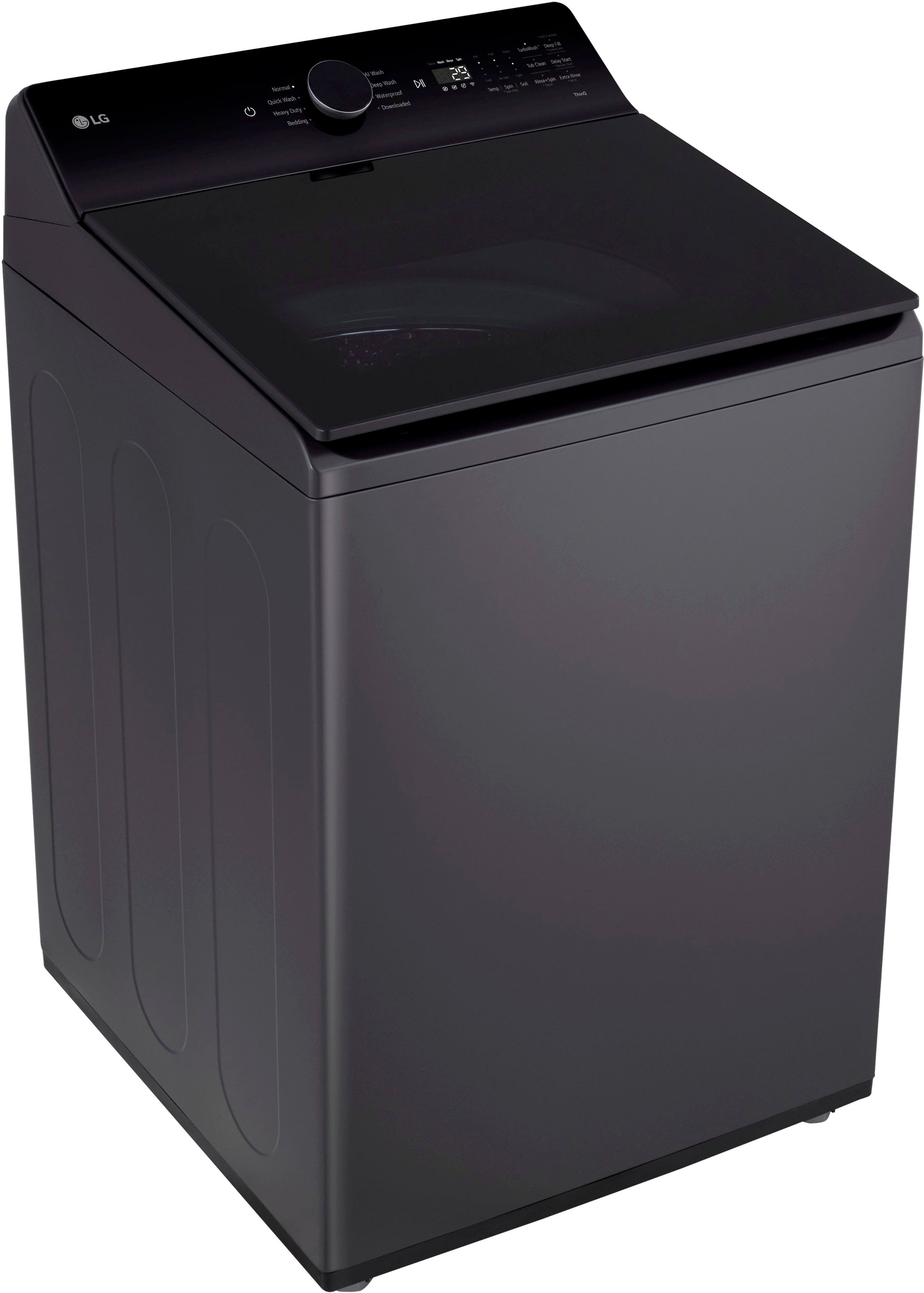 Alt View 18. LG - 5.5 Cu. Ft. High Efficiency Smart Top Load Washer with EasyUnload - Matte Black.