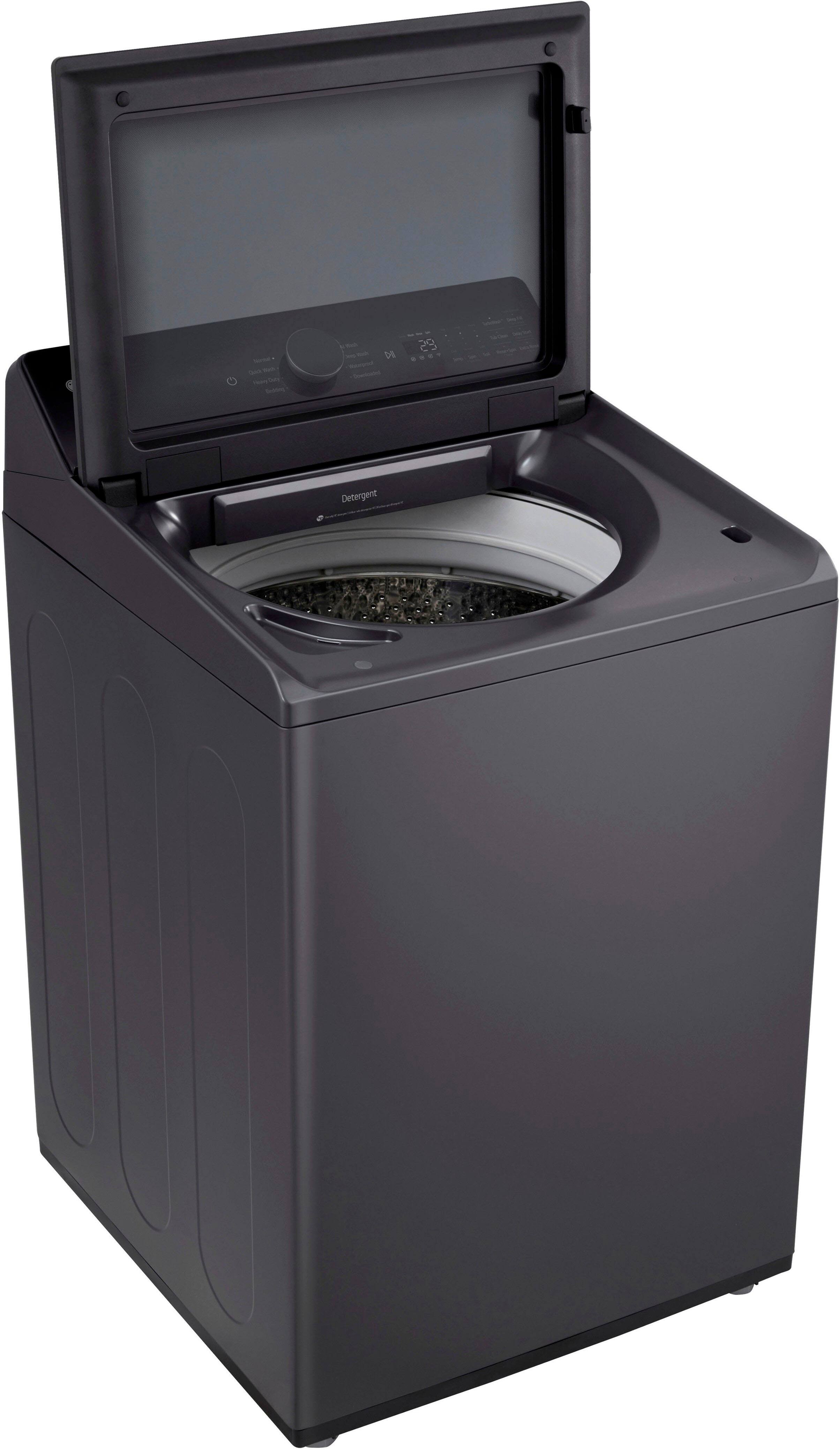 Alt View 19. LG - 5.5 Cu. Ft. High Efficiency Smart Top Load Washer with EasyUnload - Matte Black.