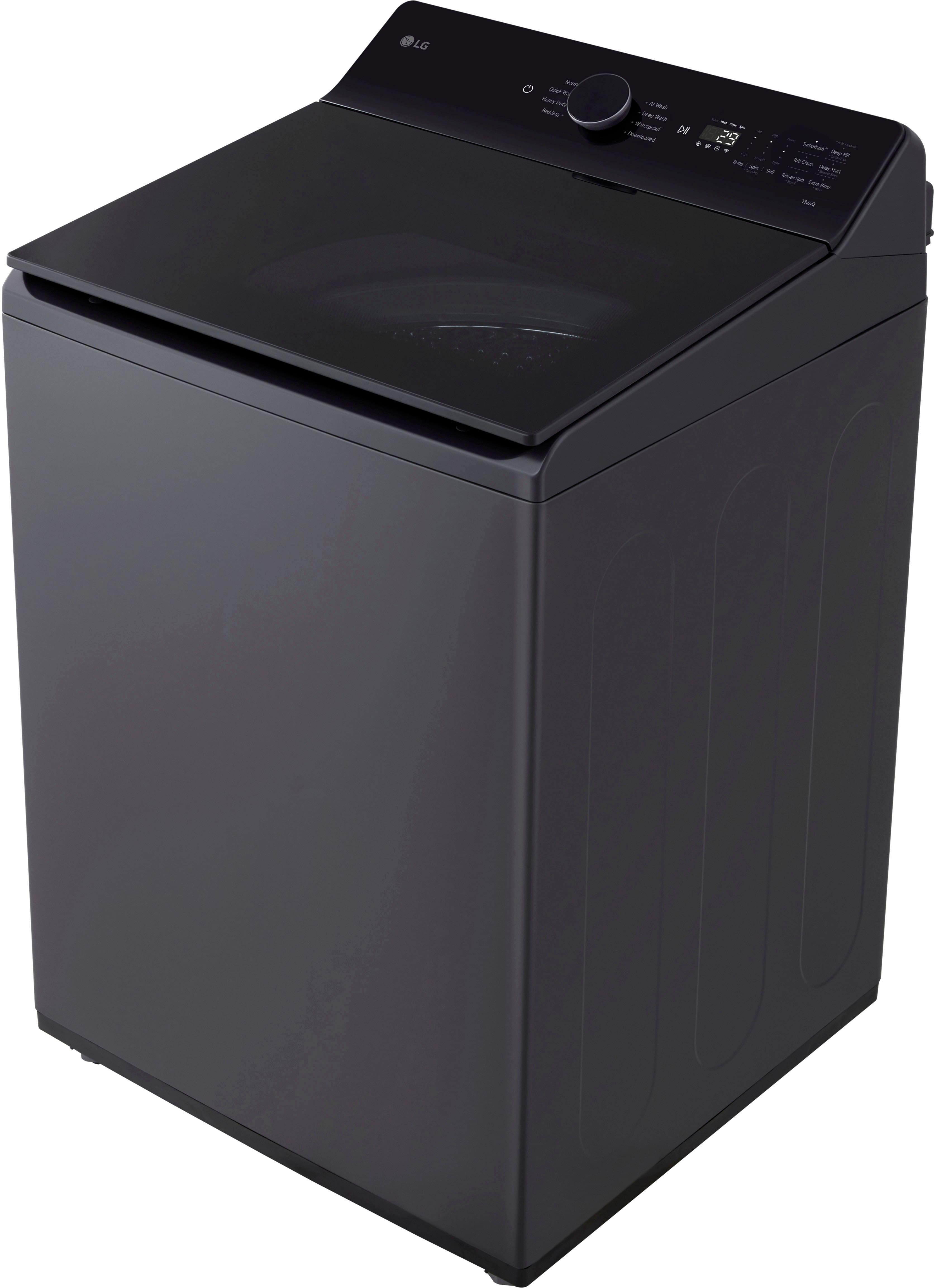 Alt View 20. LG - 5.5 Cu. Ft. High Efficiency Smart Top Load Washer with EasyUnload - Matte Black.