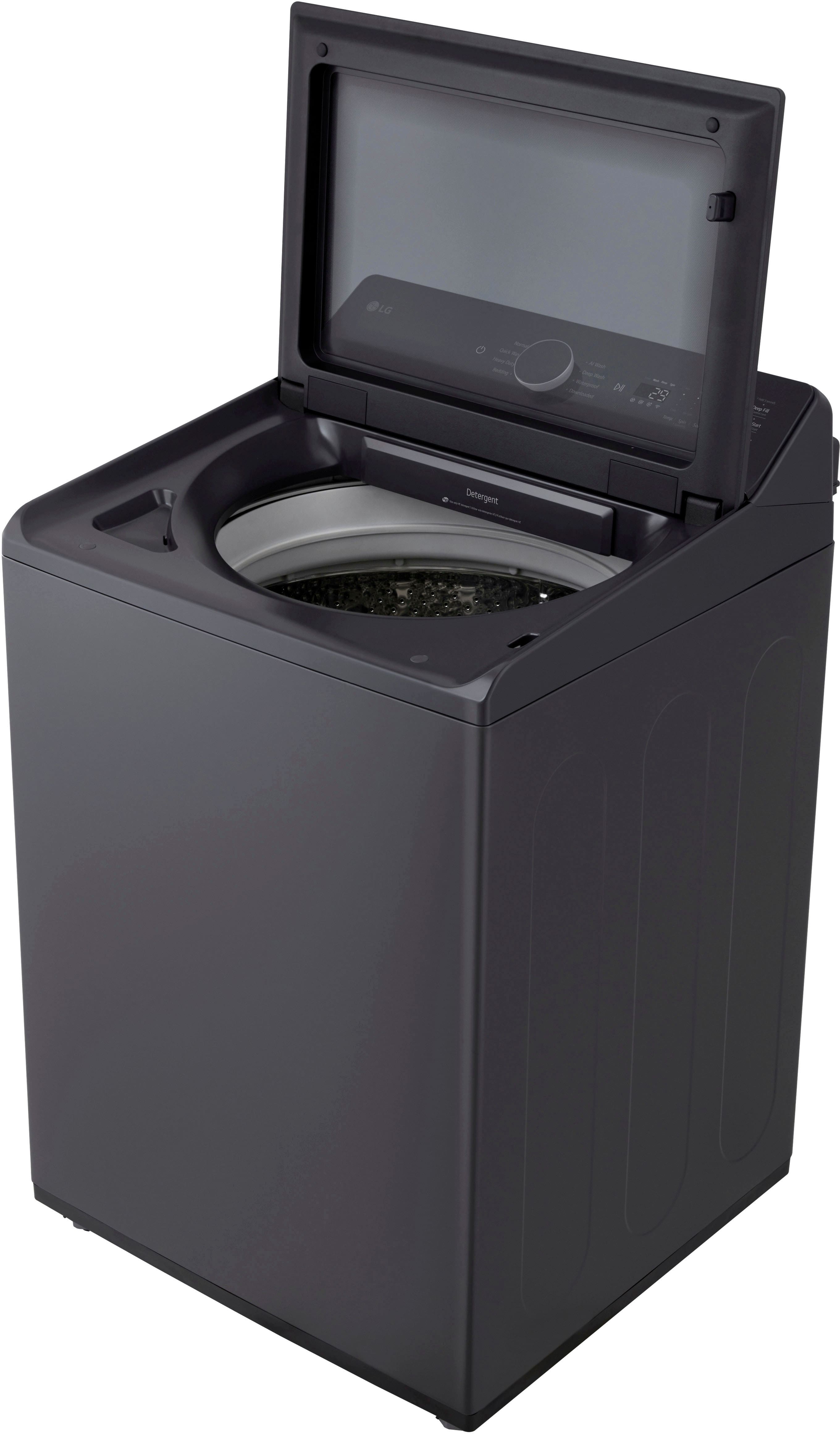 Alt View 21. LG - 5.5 Cu. Ft. High Efficiency Smart Top Load Washer with EasyUnload - Matte Black.