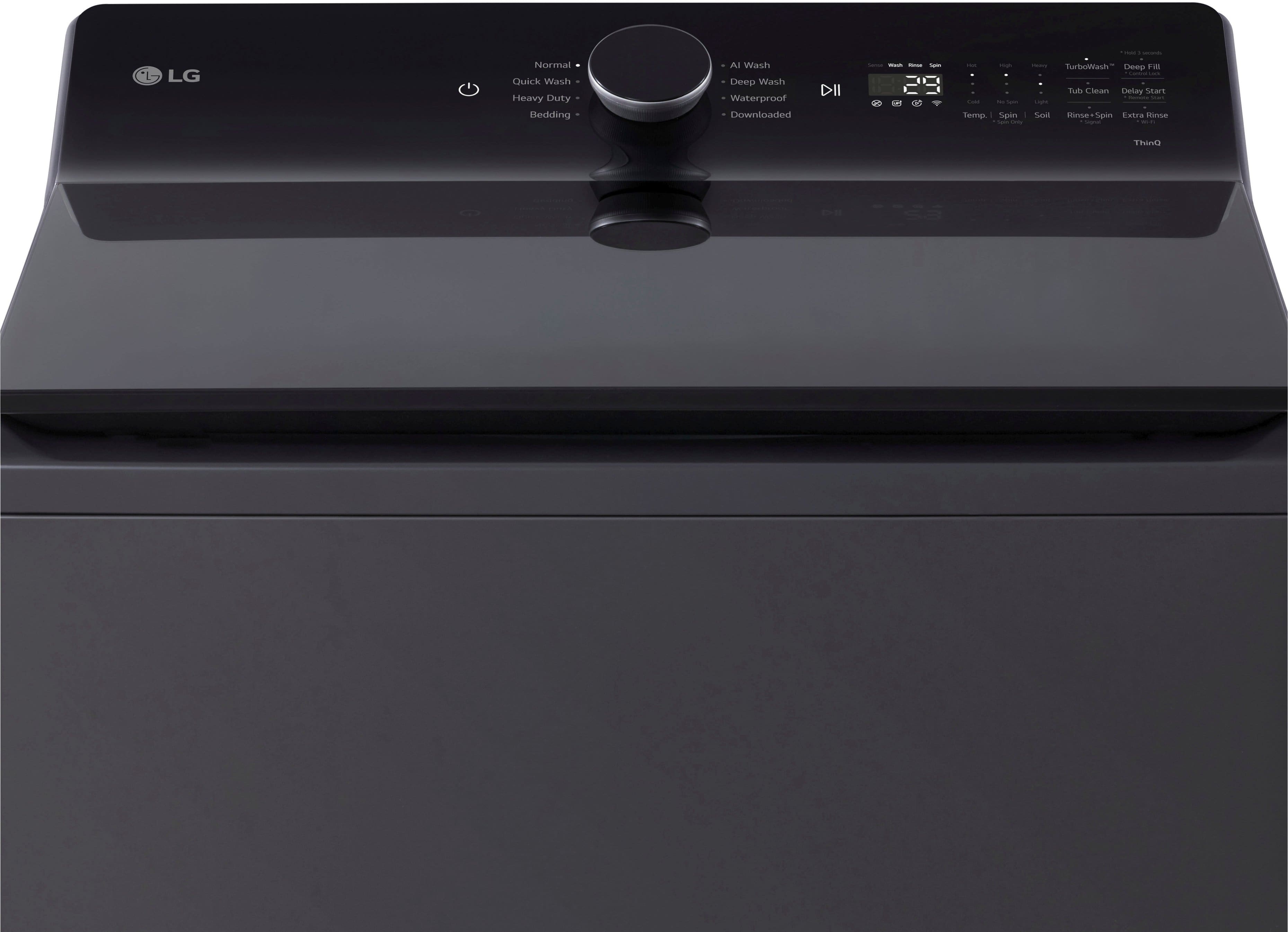 Alt View 22. LG - 5.5 Cu. Ft. High Efficiency Smart Top Load Washer with EasyUnload - Matte Black.
