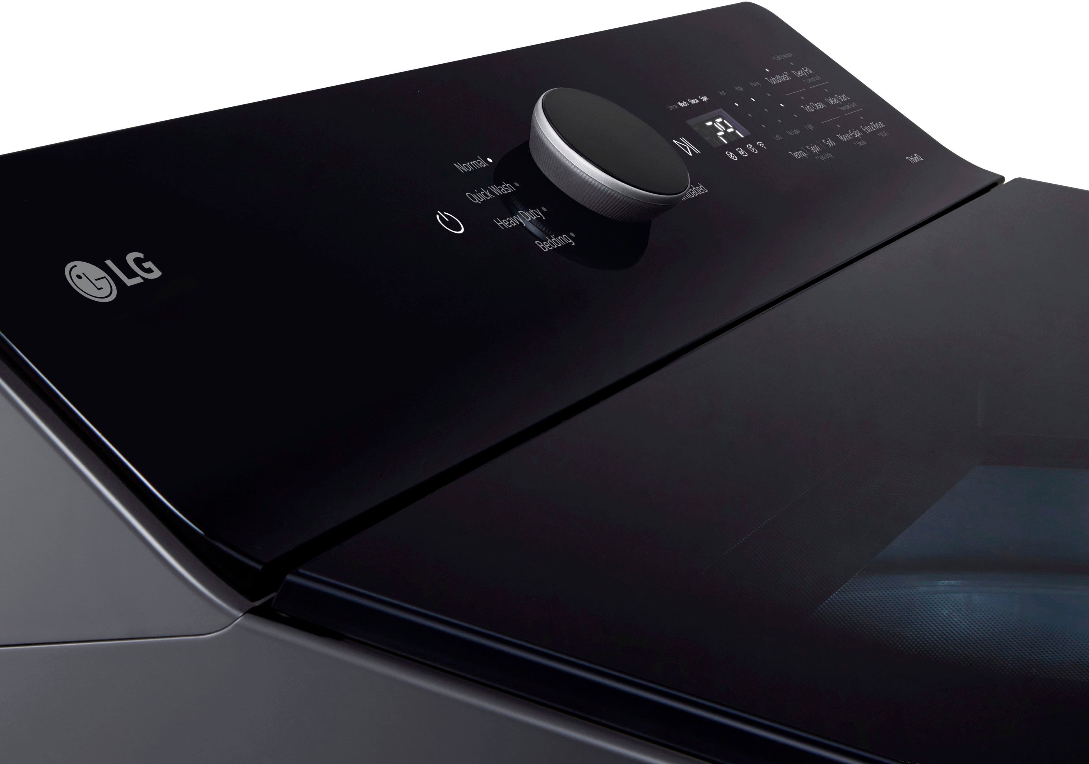 Alt View 23. LG - 5.5 Cu. Ft. High Efficiency Smart Top Load Washer with EasyUnload - Matte Black.