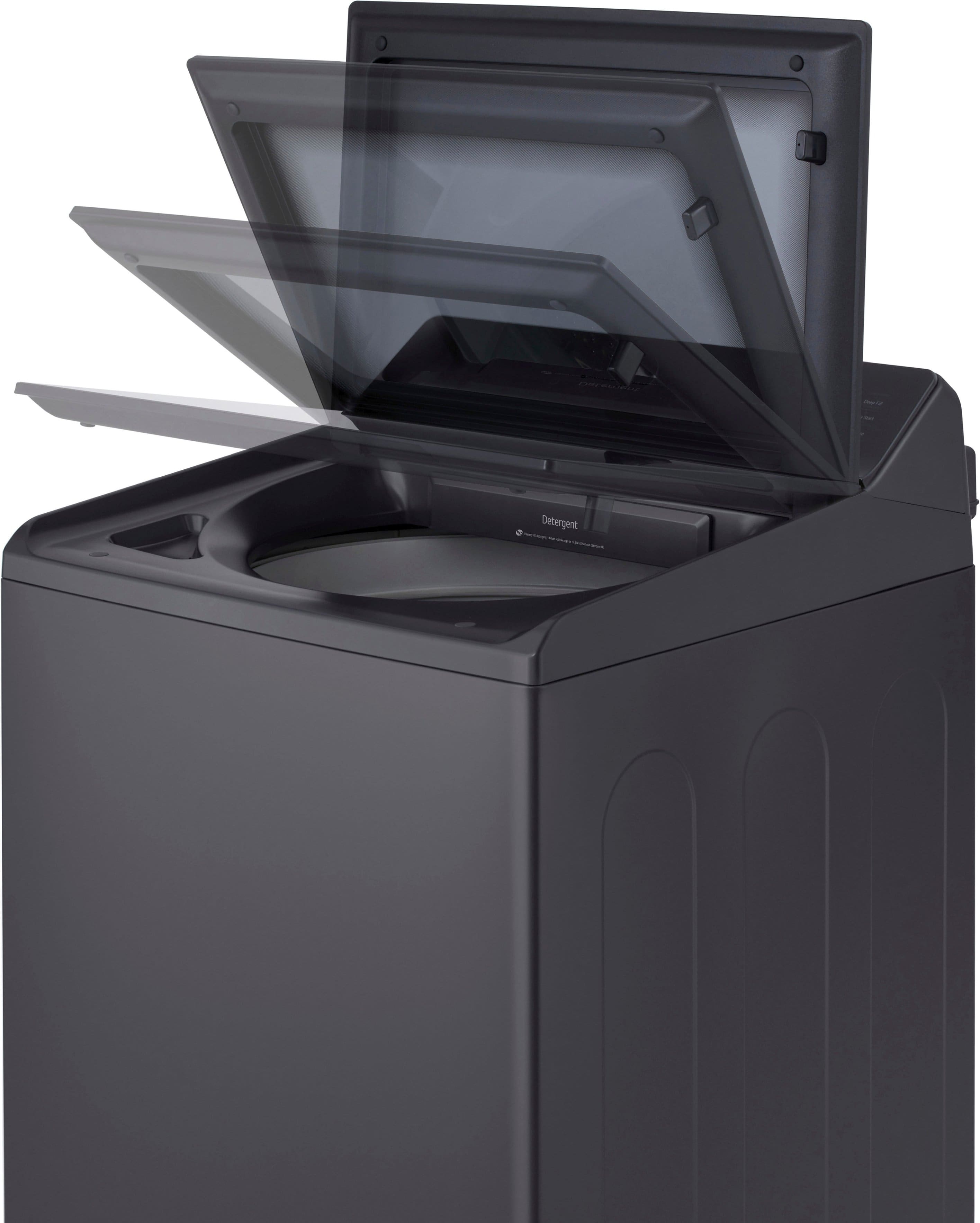 Alt View 24. LG - 5.5 Cu. Ft. High Efficiency Smart Top Load Washer with EasyUnload - Matte Black.