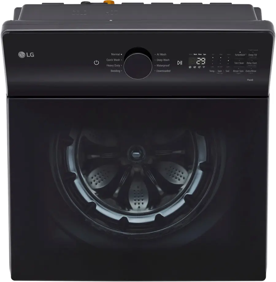 Alt View 30. LG - 5.5 Cu. Ft. High Efficiency Smart Top Load Washer with EasyUnload - Matte Black.