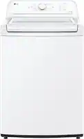 LG - 4.3 Cu. Ft. High-Efficiency Top Load Washer with SlamProof Glass Lid - White - Front_Zoom