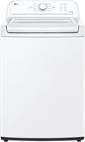 LG - 4.3 Cu. Ft. High-Efficiency Top Load Washer with SlamProof Glass Lid - White - Front_Zoom