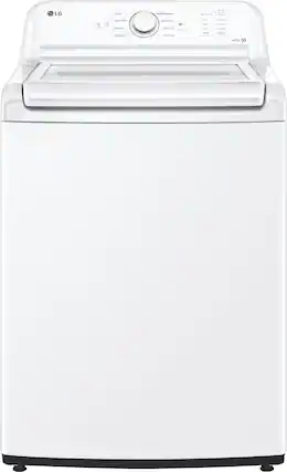 Front. LG - 4.3 Cu. Ft. High-Efficiency Top Load Washer with SlamProof Glass Lid - White.