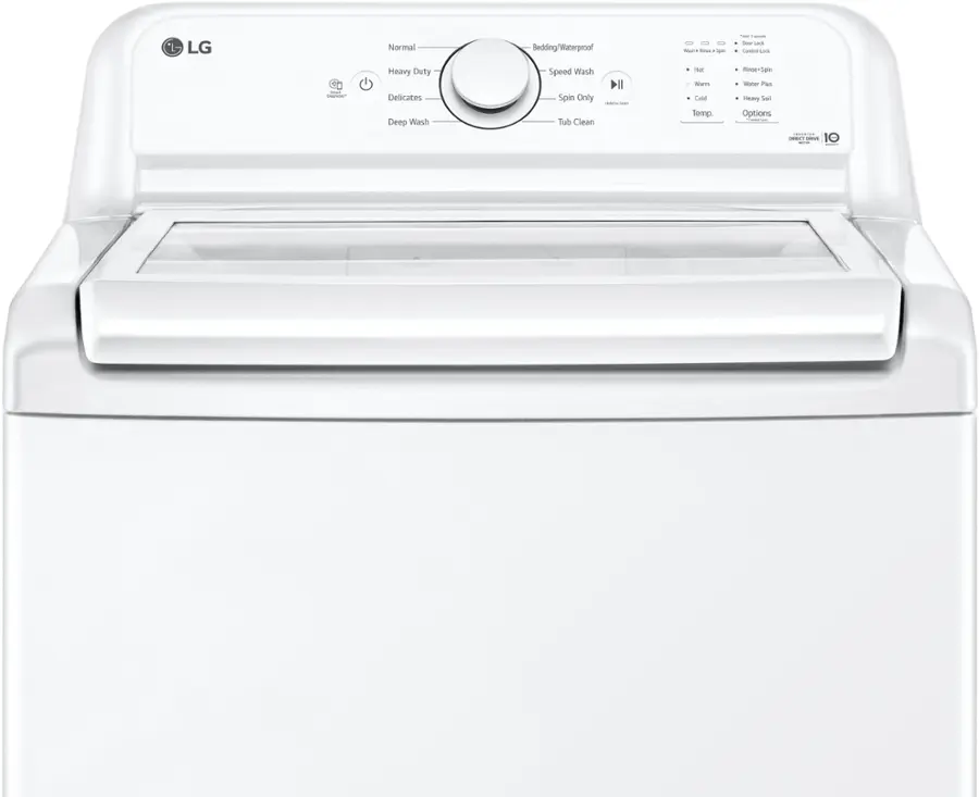 Alt View 11. LG - 4.3 Cu. Ft. High-Efficiency Top Load Washer with SlamProof Glass Lid - White.