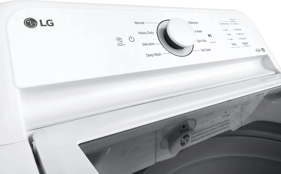 Alt View 12. LG - 4.3 Cu. Ft. High-Efficiency Top Load Washer with SlamProof Glass Lid - White.