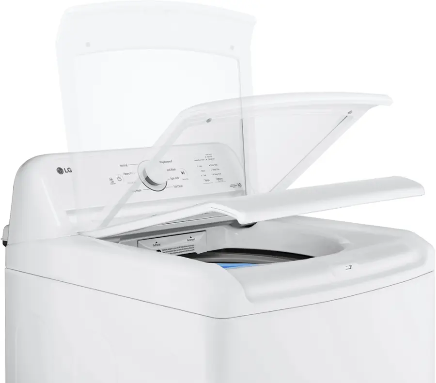 Alt View 13. LG - 4.3 Cu. Ft. High-Efficiency Top Load Washer with SlamProof Glass Lid - White.