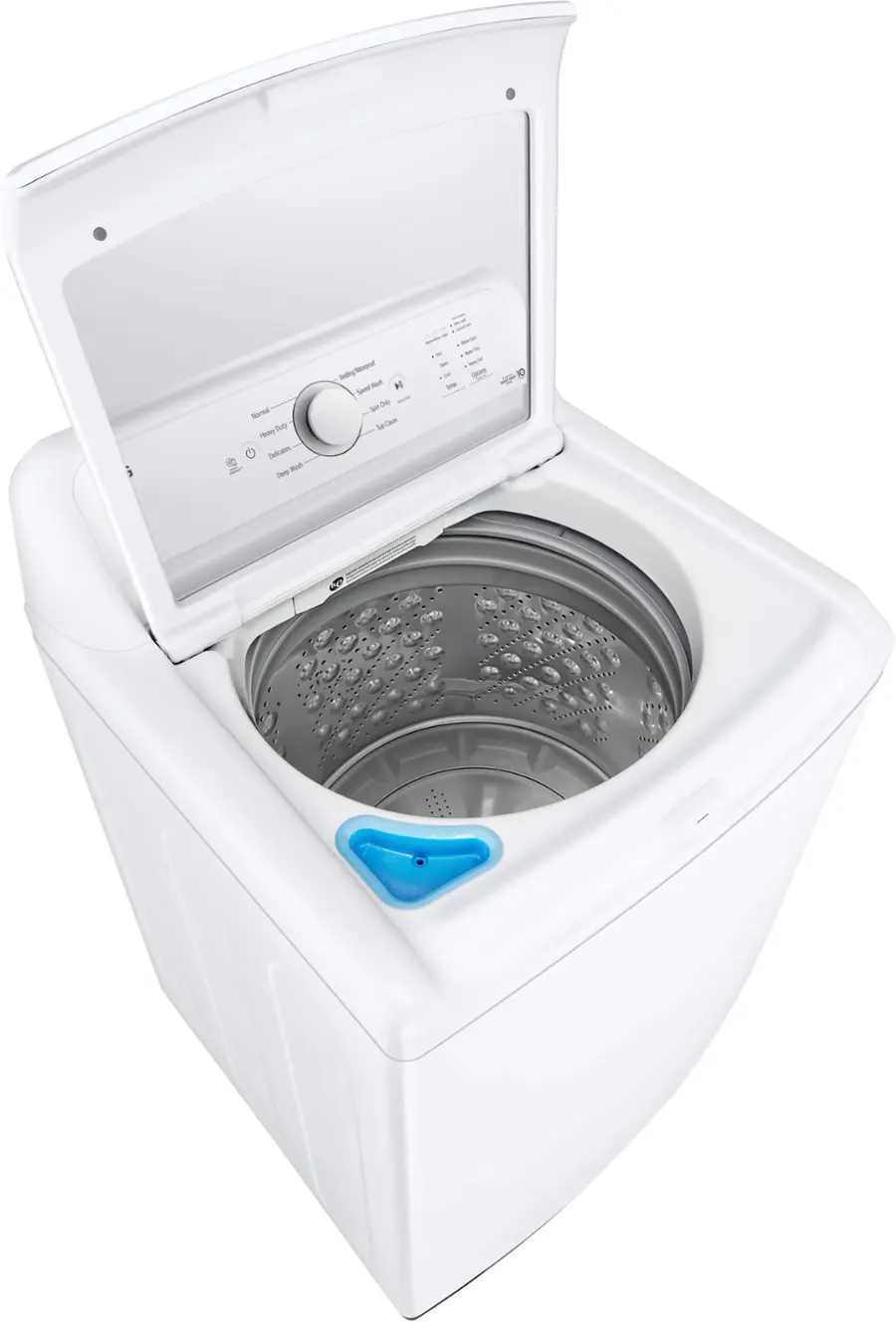 Alt View 2. LG - 4.3 Cu. Ft. High-Efficiency Top Load Washer with SlamProof Glass Lid - White.