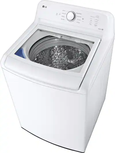 LG - 4.3 Cu. Ft. High-Efficiency Top Load Washer with SlamProof Glass Lid - White