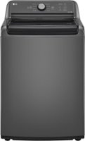 LG - 4.1 Cu. Ft. High-Efficiency Top Load Washer with TurboDrum Technology - Monochrome Grey - Front_Zoom