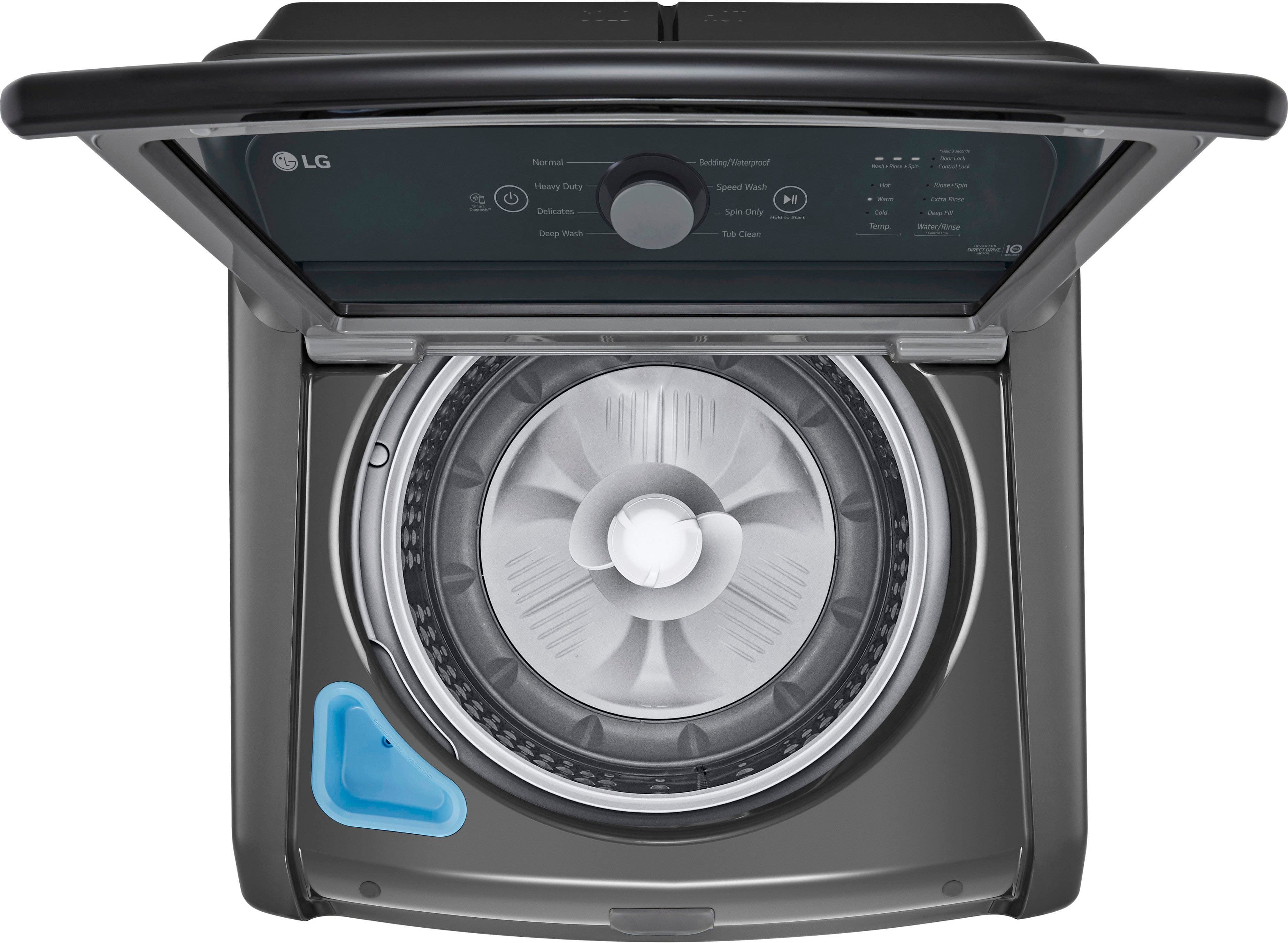 Alt View 11. LG - 4.1 Cu. Ft. High-Efficiency Top Load Washer with TurboDrum Technology - Monochrome Grey.