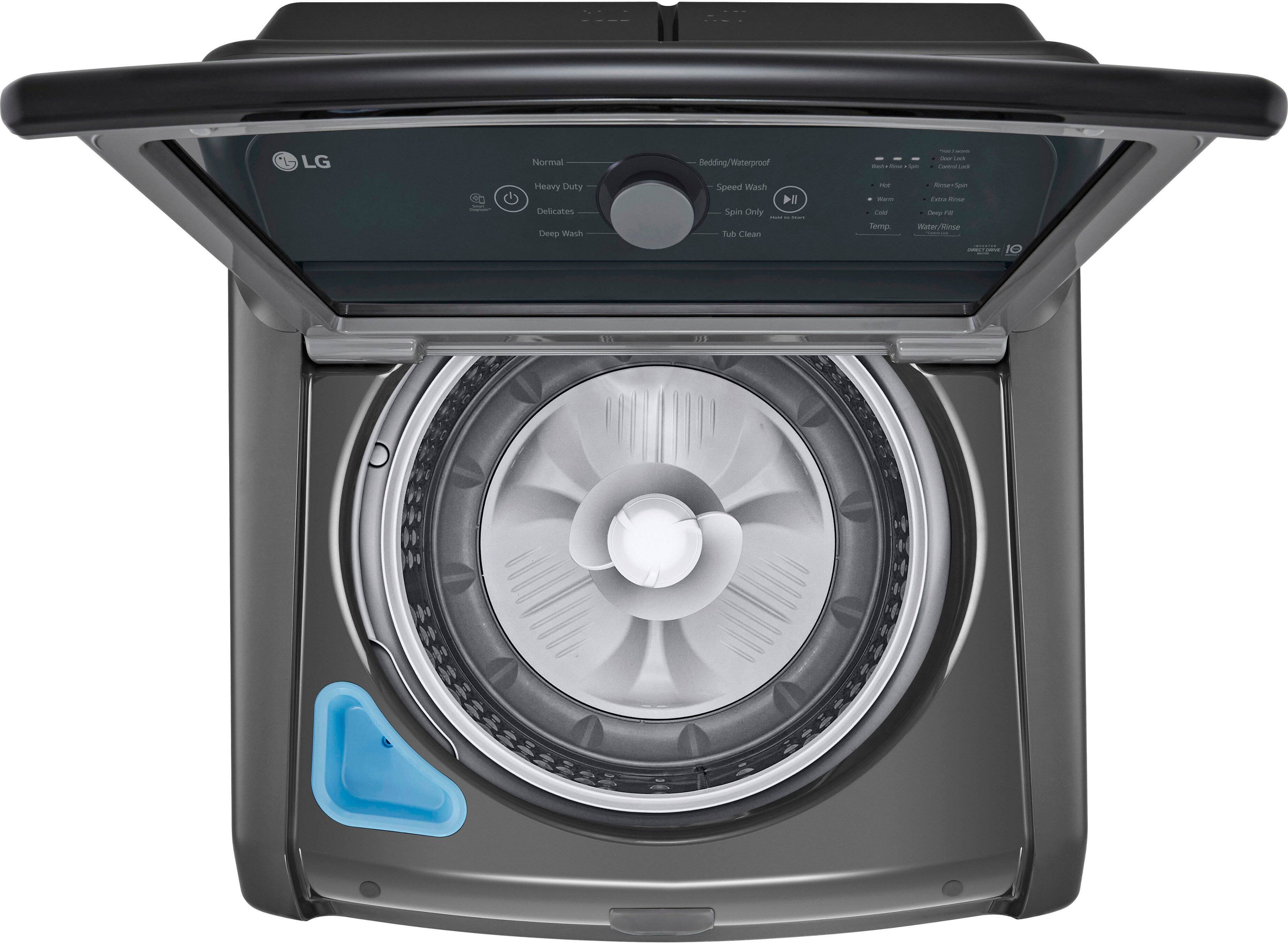 Alt View 11. LG - 4.1 Cu. Ft. High-Efficiency Top Load Washer with TurboDrum Technology - Monochrome Grey.