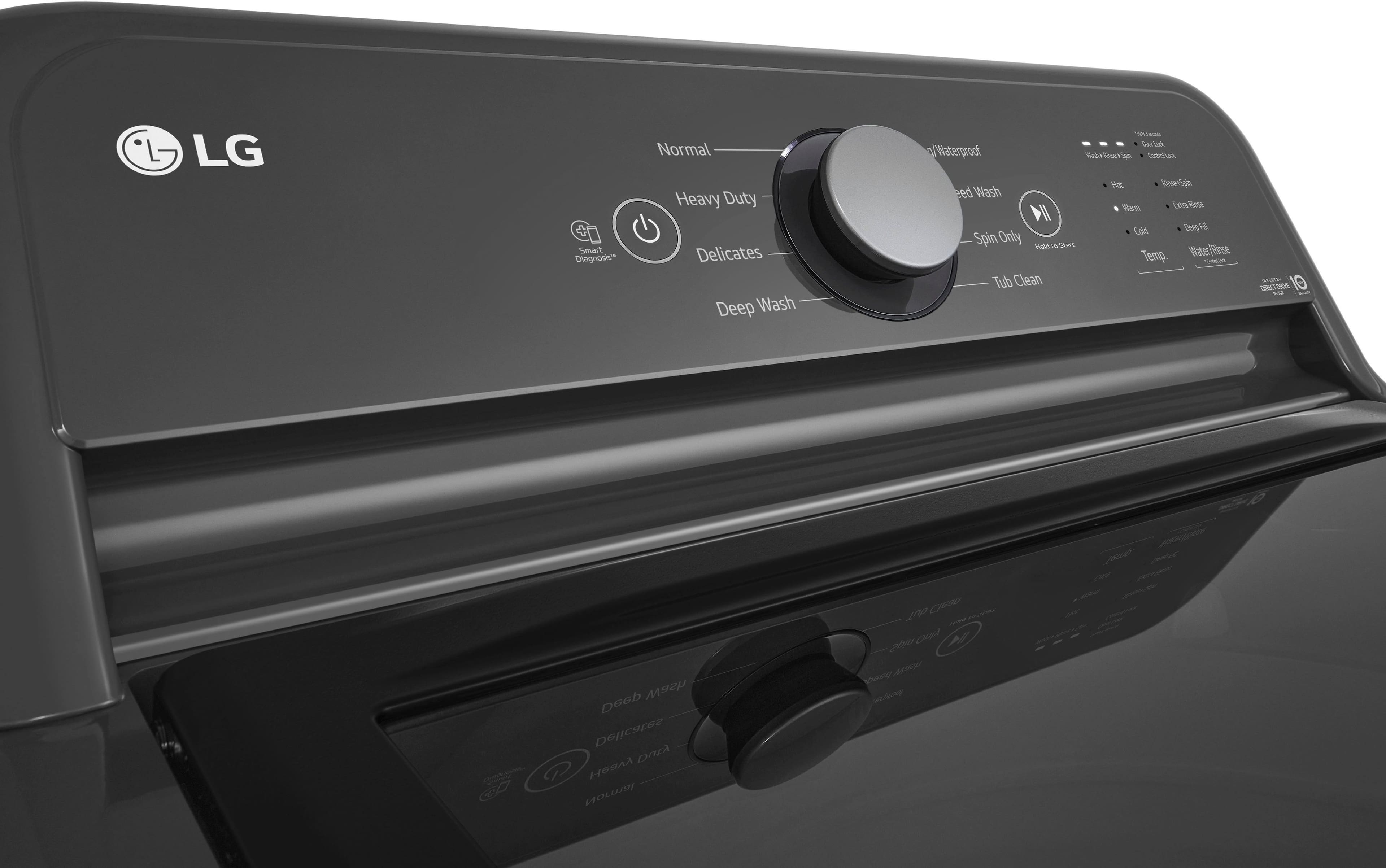 Alt View 13. LG - 4.1 Cu. Ft. High-Efficiency Top Load Washer with TurboDrum Technology - Monochrome Grey.