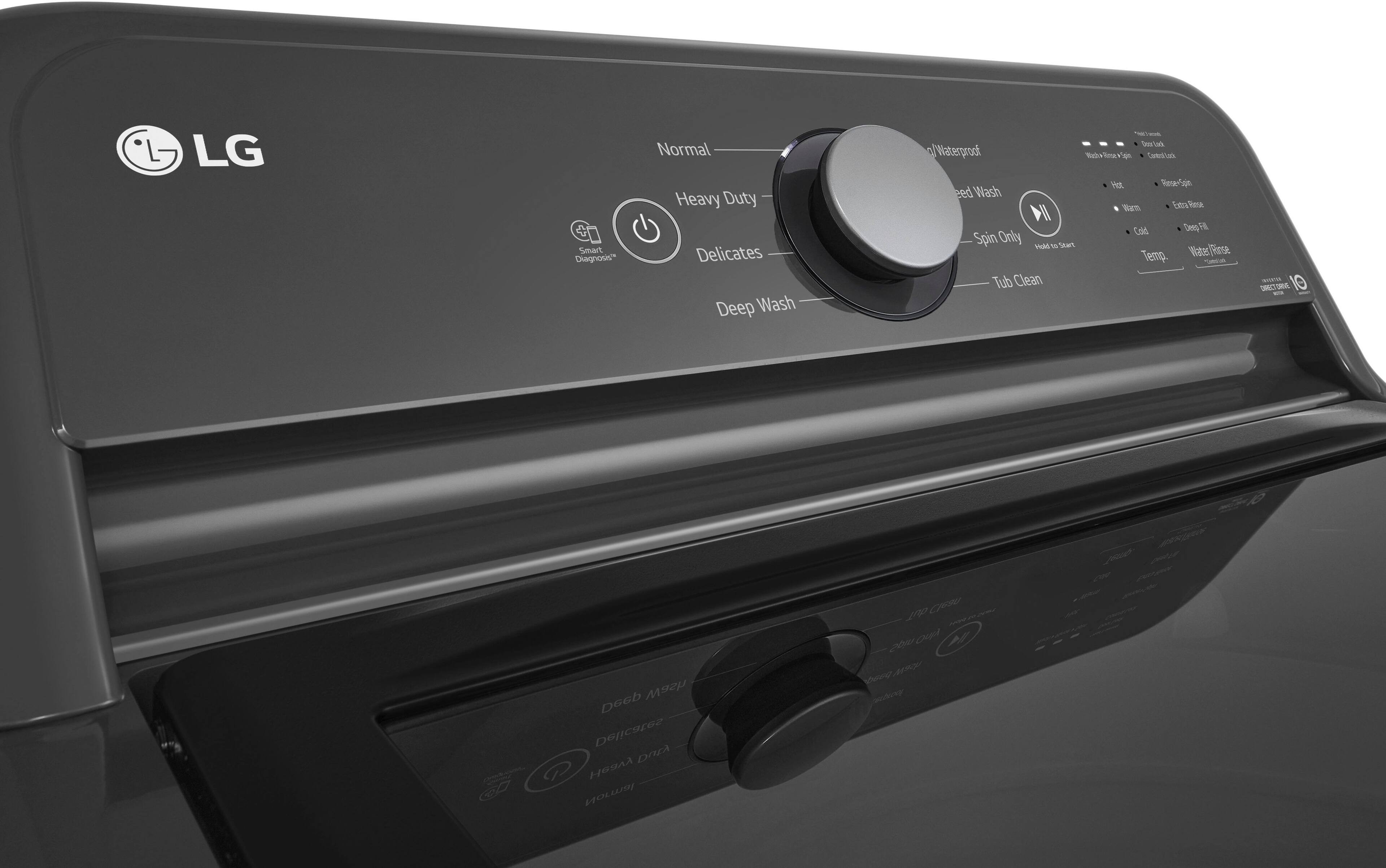 Alt View 13. LG - 4.1 Cu. Ft. High-Efficiency Top Load Washer with TurboDrum Technology - Monochrome Grey.