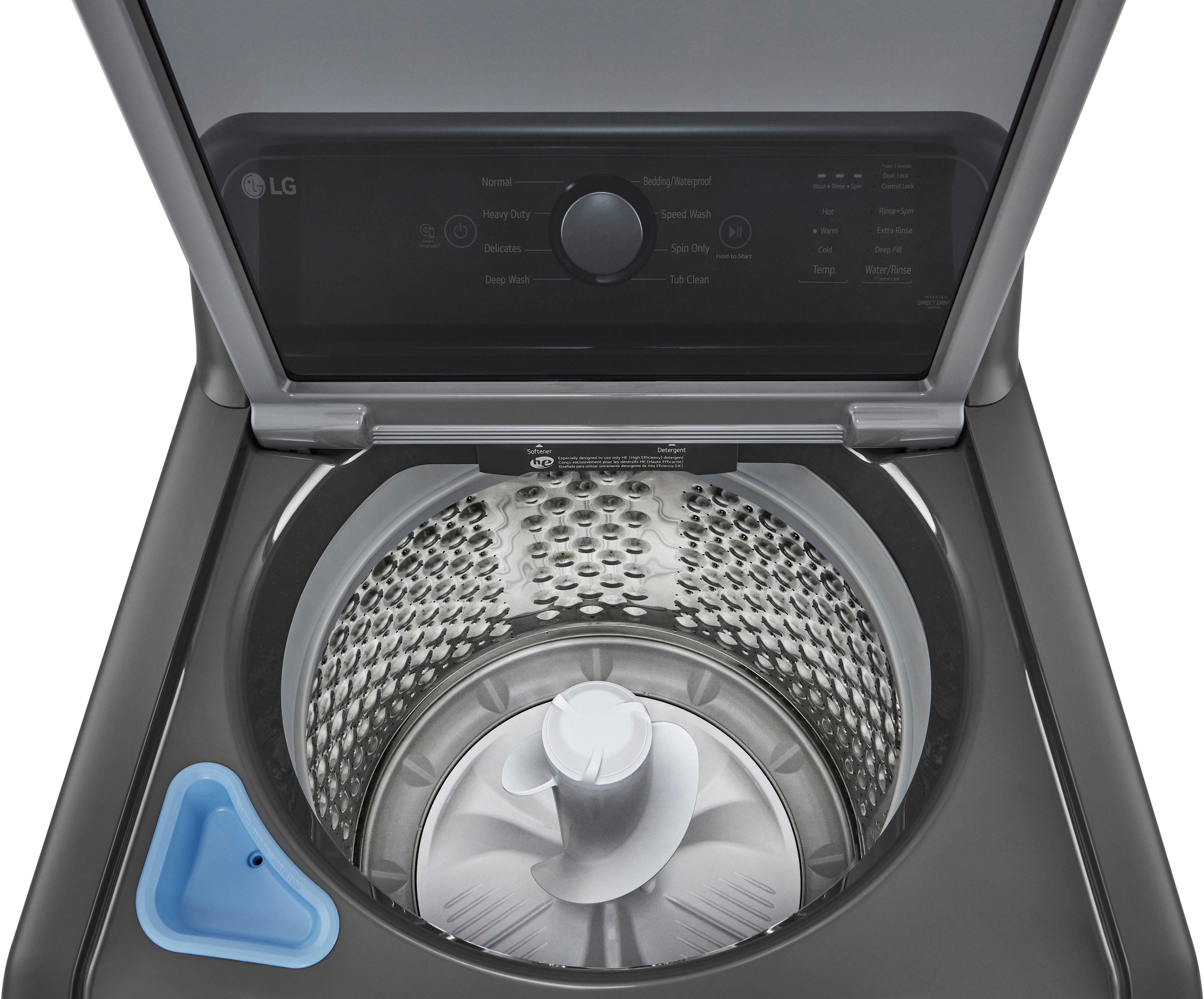 Alt View 16. LG - 4.1 Cu. Ft. High-Efficiency Top Load Washer with TurboDrum Technology - Monochrome Grey.