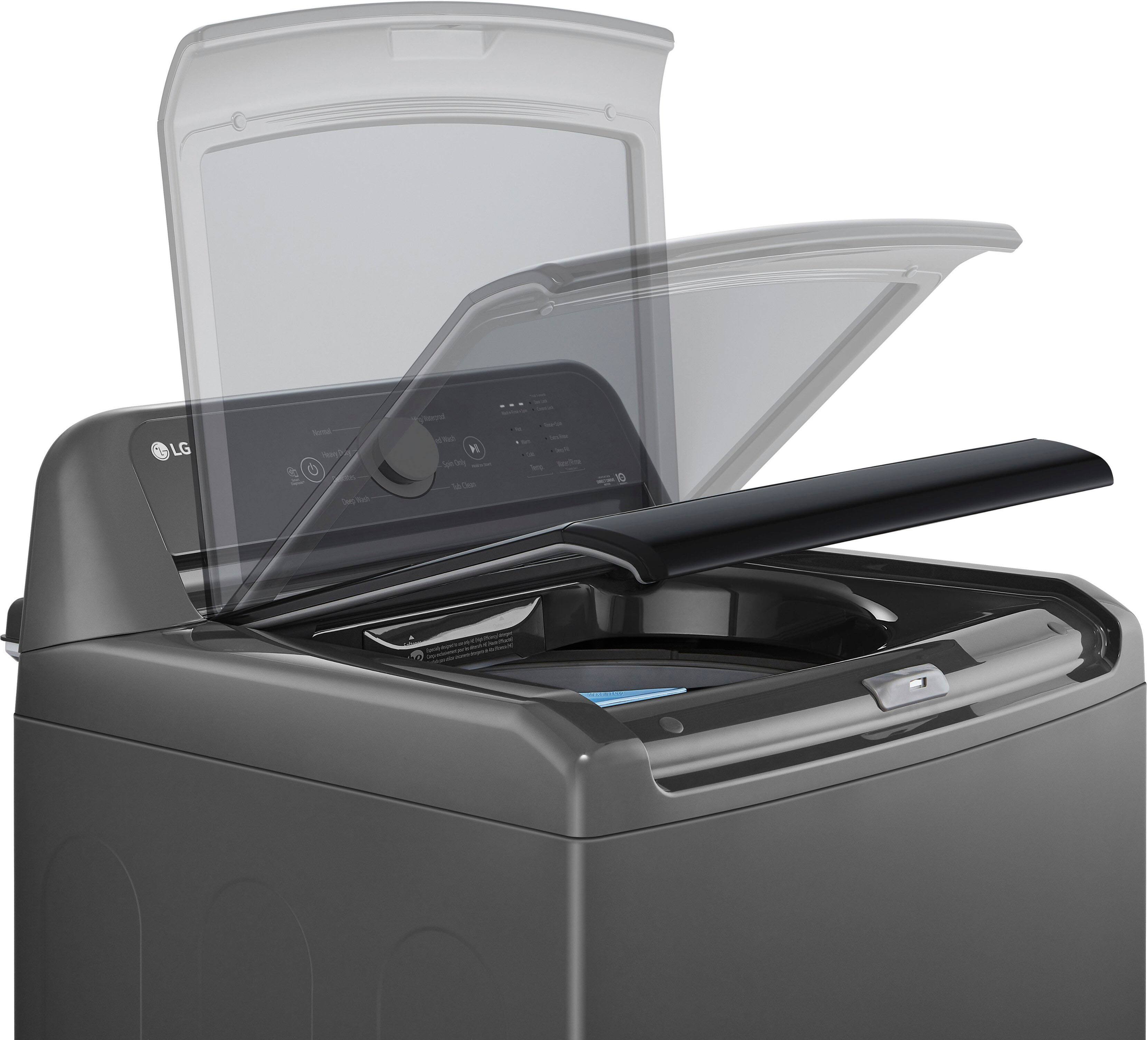 Alt View 17. LG - 4.1 Cu. Ft. High-Efficiency Top Load Washer with TurboDrum Technology - Monochrome Grey.