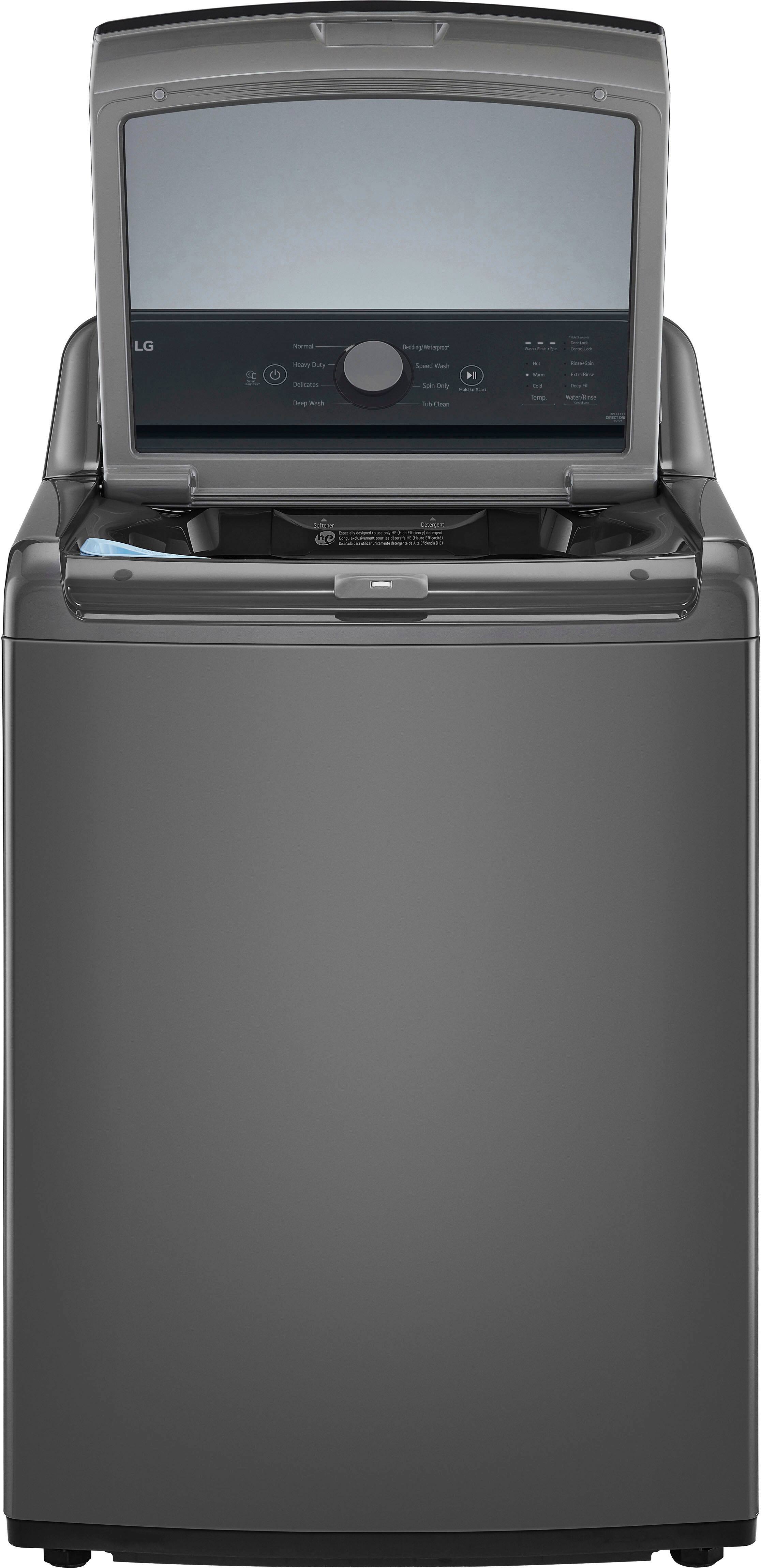 Alt View 1. LG - 4.1 Cu. Ft. High-Efficiency Top Load Washer with TurboDrum Technology - Monochrome Grey.