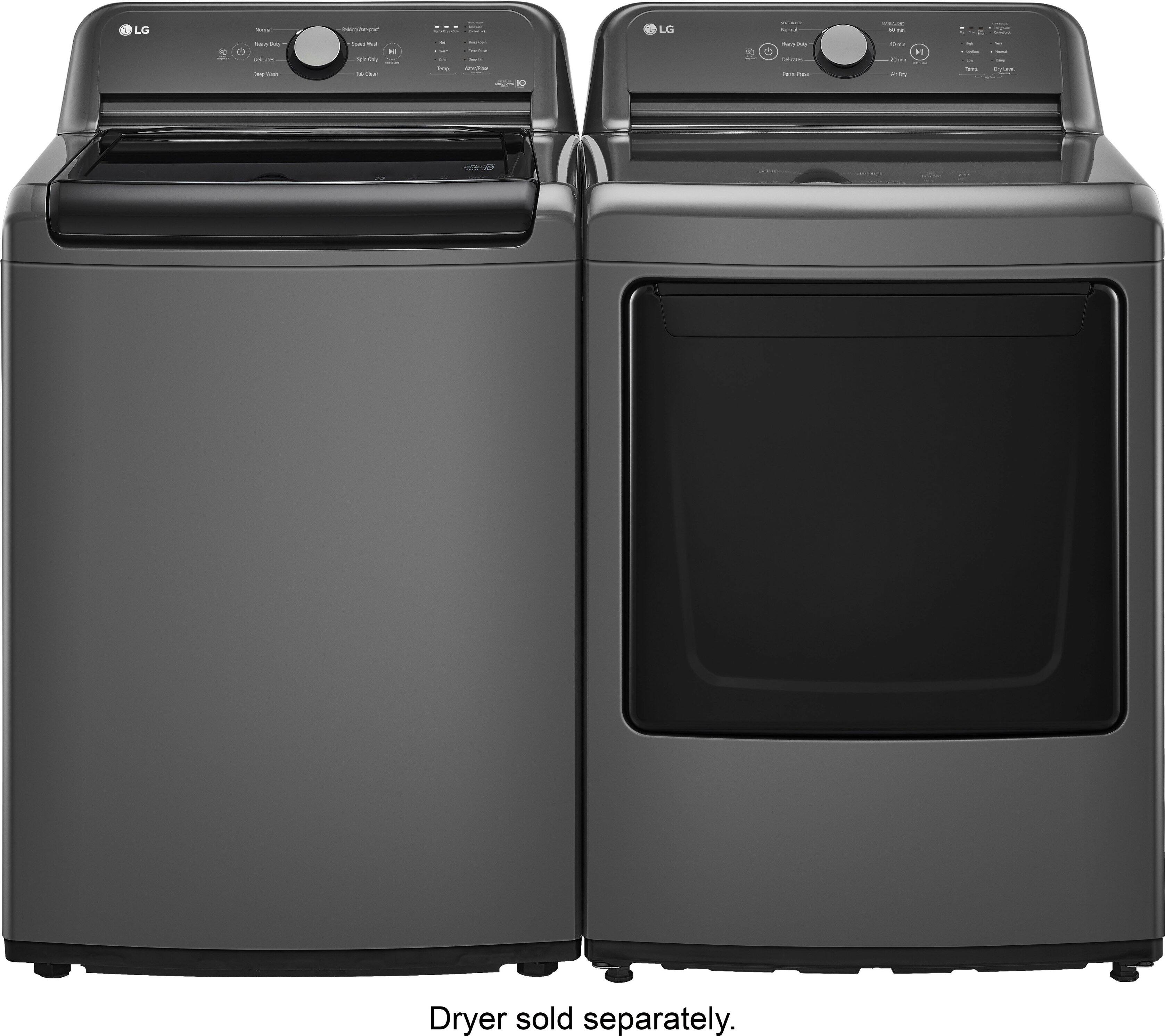 Alt View 20. LG - 4.1 Cu. Ft. High-Efficiency Top Load Washer with TurboDrum Technology - Monochrome Grey.