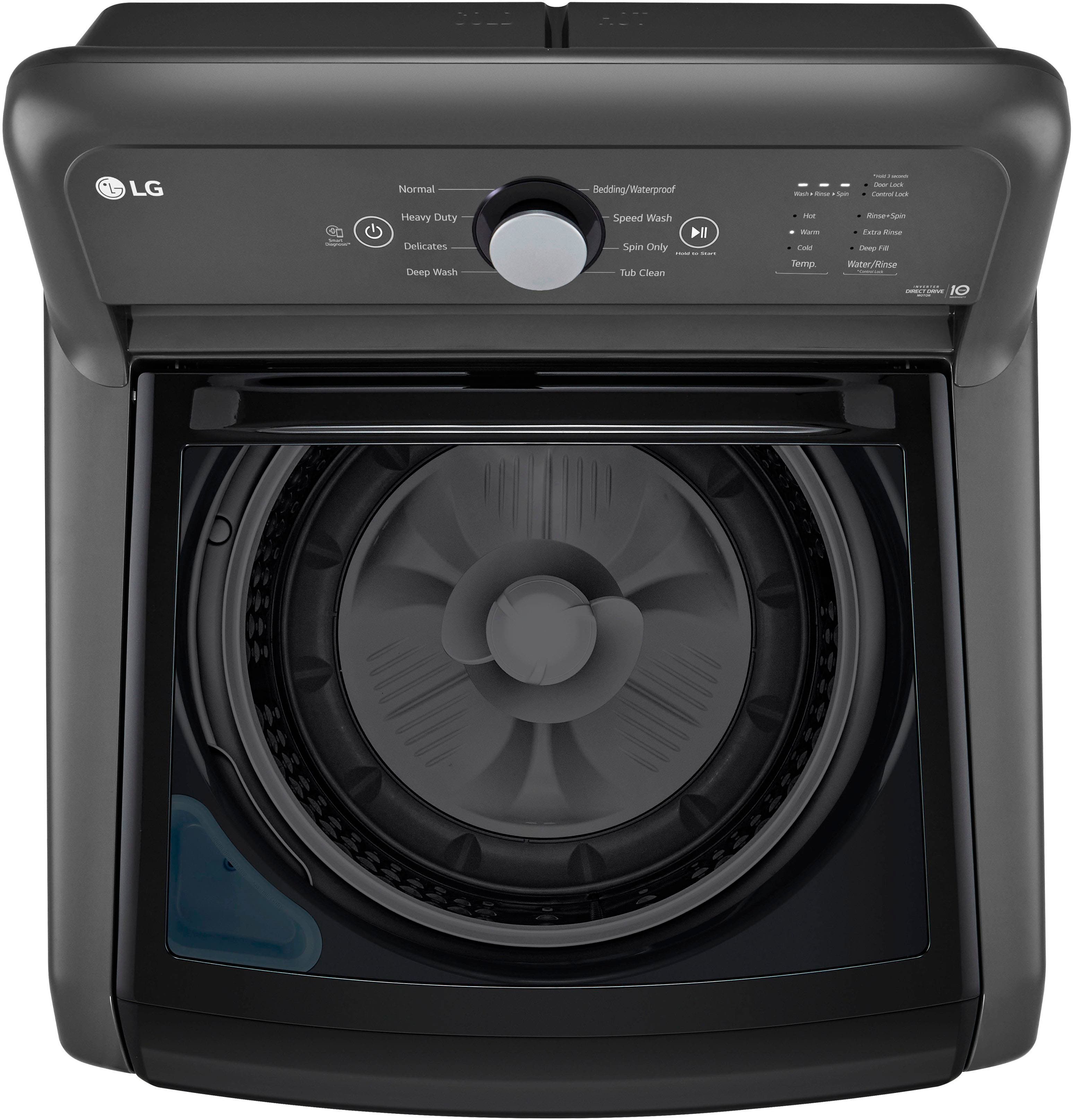 Alt View 2. LG - 4.1 Cu. Ft. High-Efficiency Top Load Washer with TurboDrum Technology - Monochrome Grey.