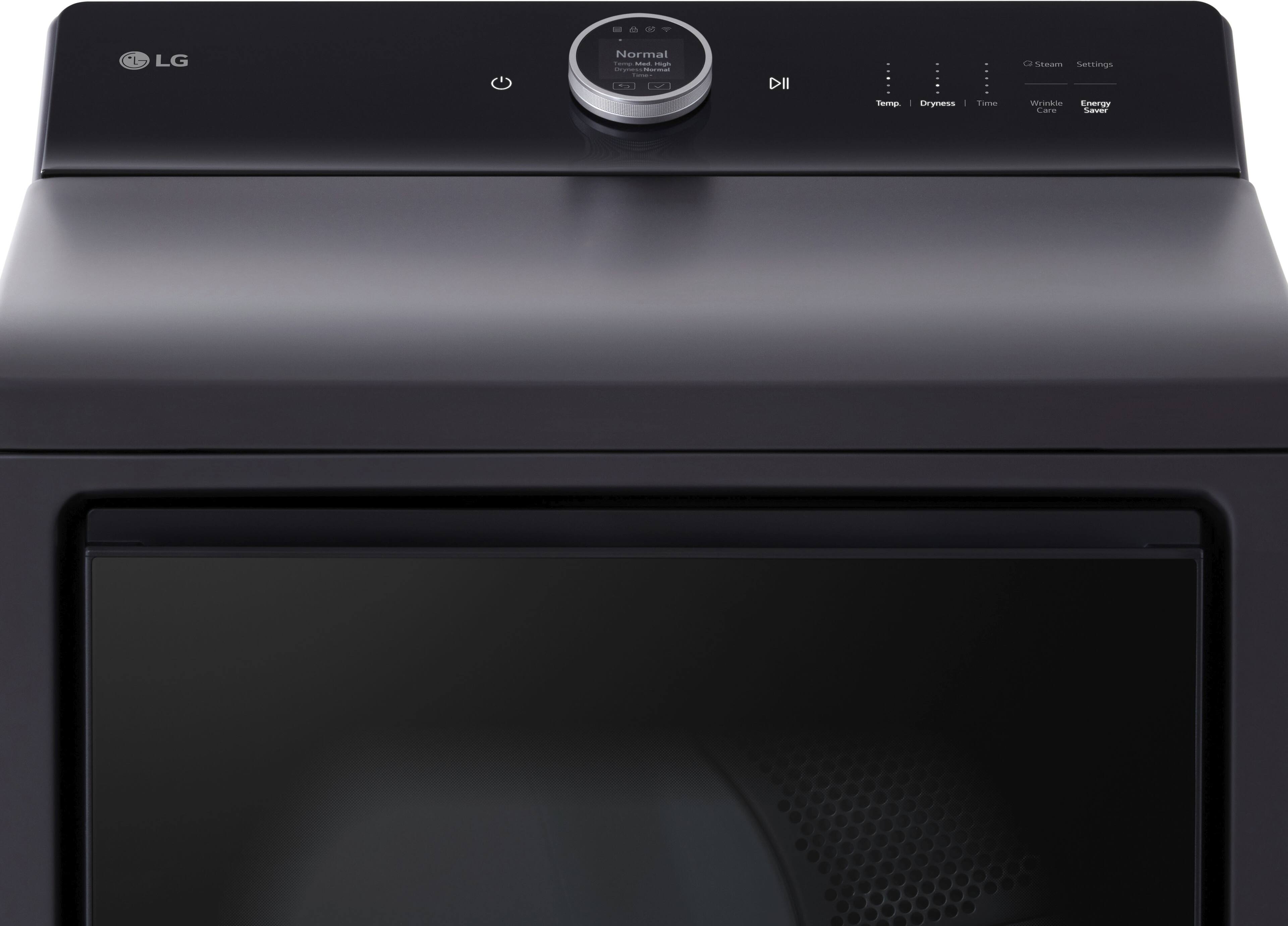 Alt View 16. LG - 7.3 Cu. Ft. Smart Electric Dryer with Steam and EasyLoad Door - Matte Black.