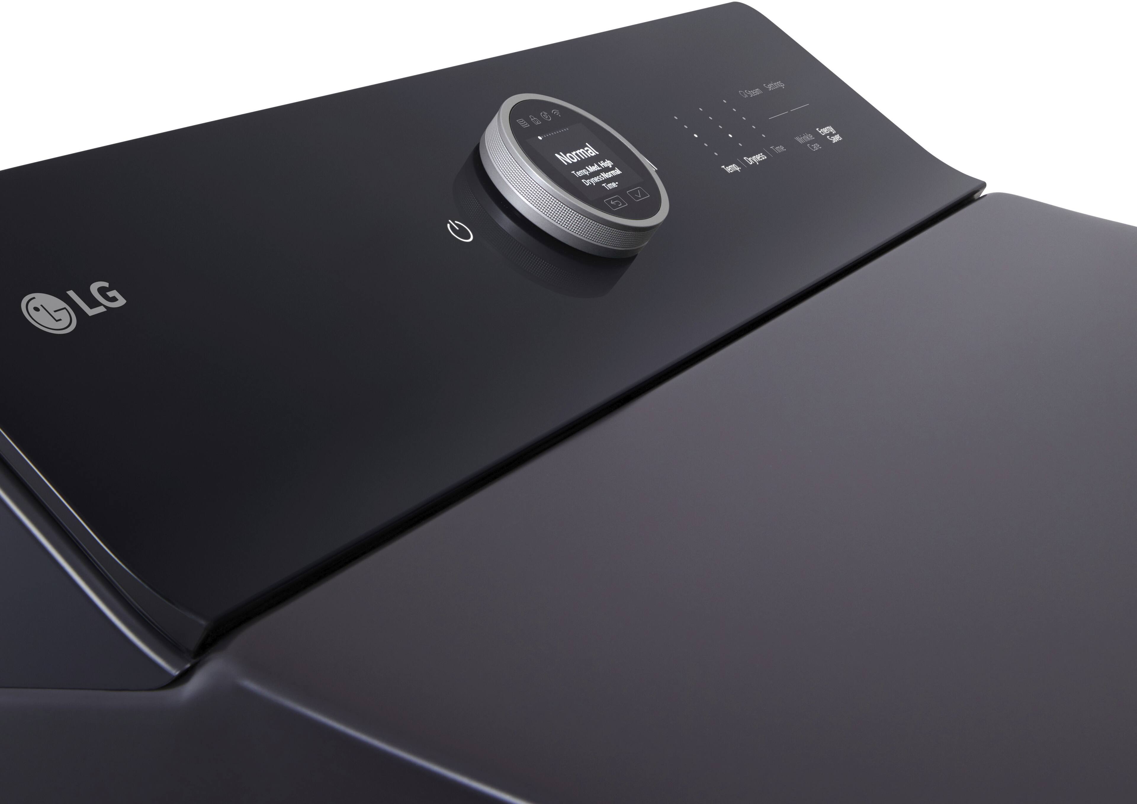 Alt View 17. LG - 7.3 Cu. Ft. Smart Electric Dryer with Steam and EasyLoad Door - Matte Black.