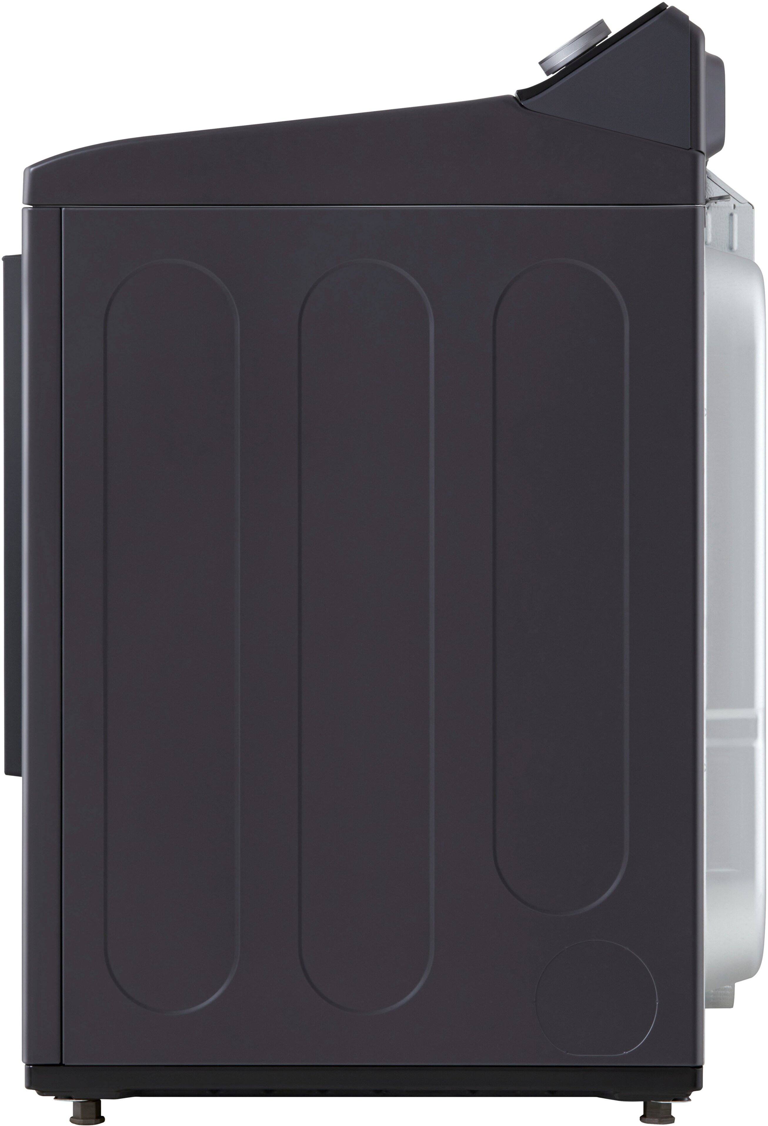 Alt View 21. LG - 7.3 Cu. Ft. Smart Electric Dryer with Steam and EasyLoad Door - Matte Black.