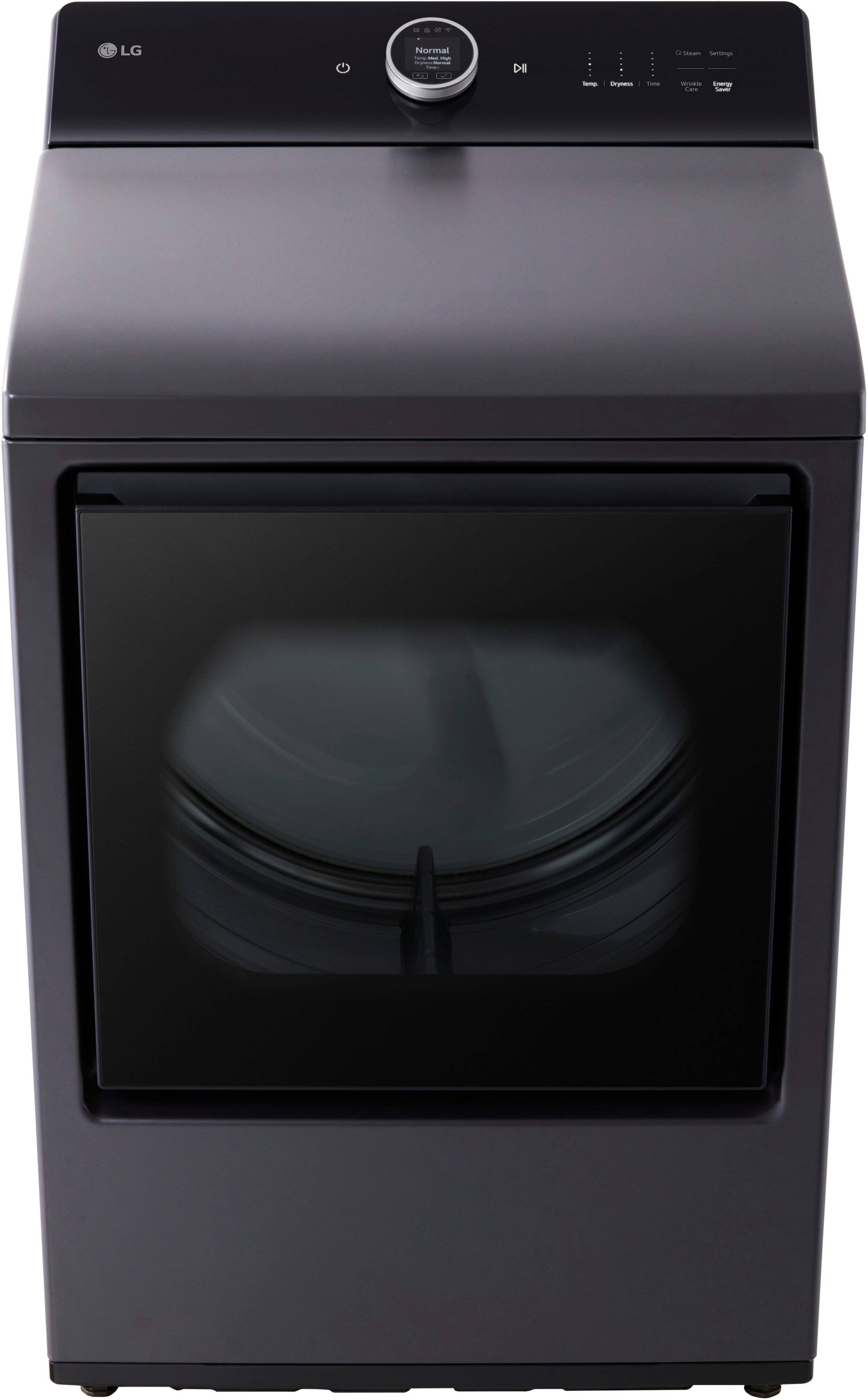 Alt View 11. LG - 7.3 Cu. Ft. Smart Electric Dryer with Steam and EasyLoad Door - Matte Black.