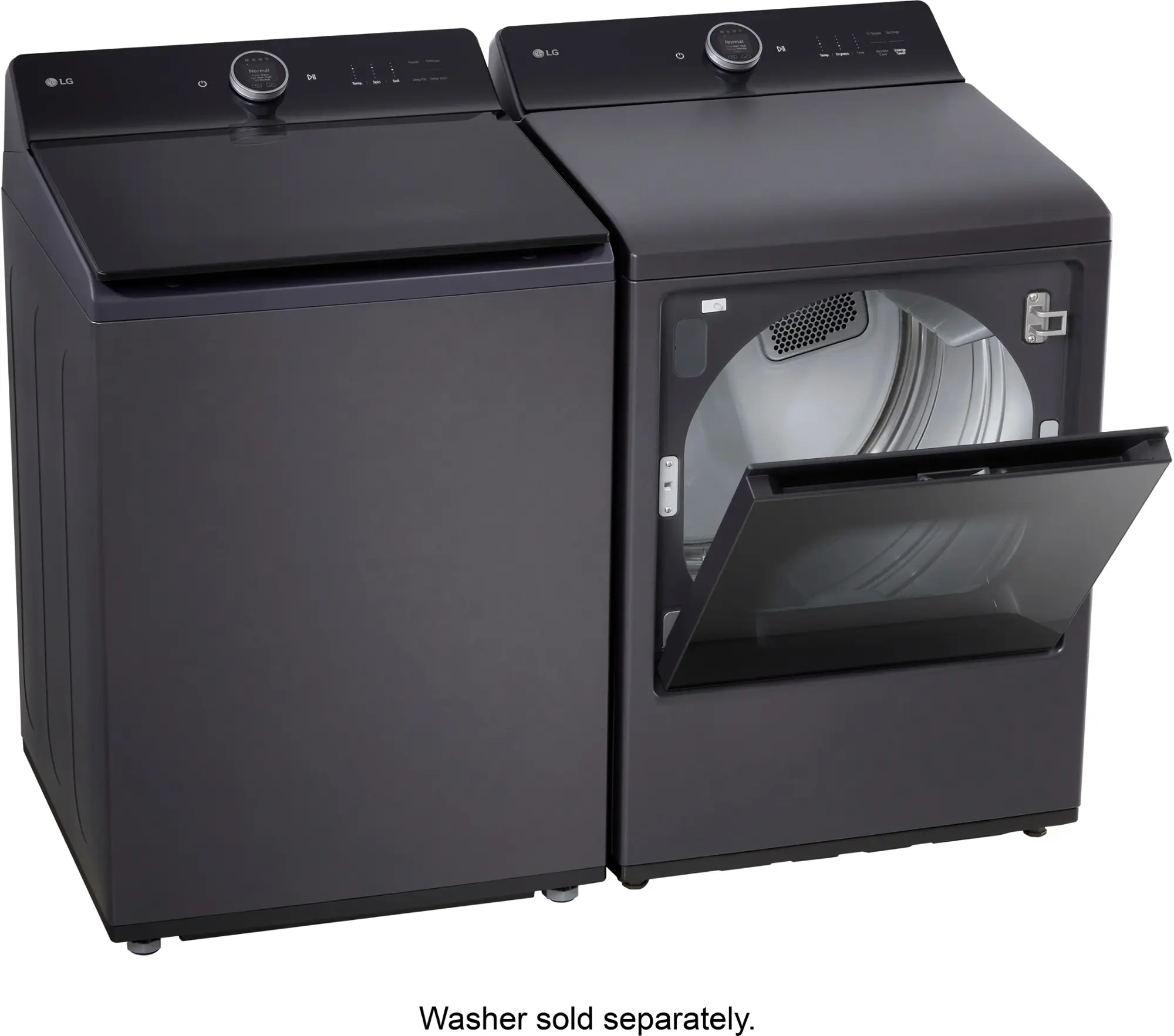 Zoom in on Alt View 25. LG - 7.3 Cu. Ft. Smart Electric Dryer with Steam and EasyLoad Door - Matte Black.