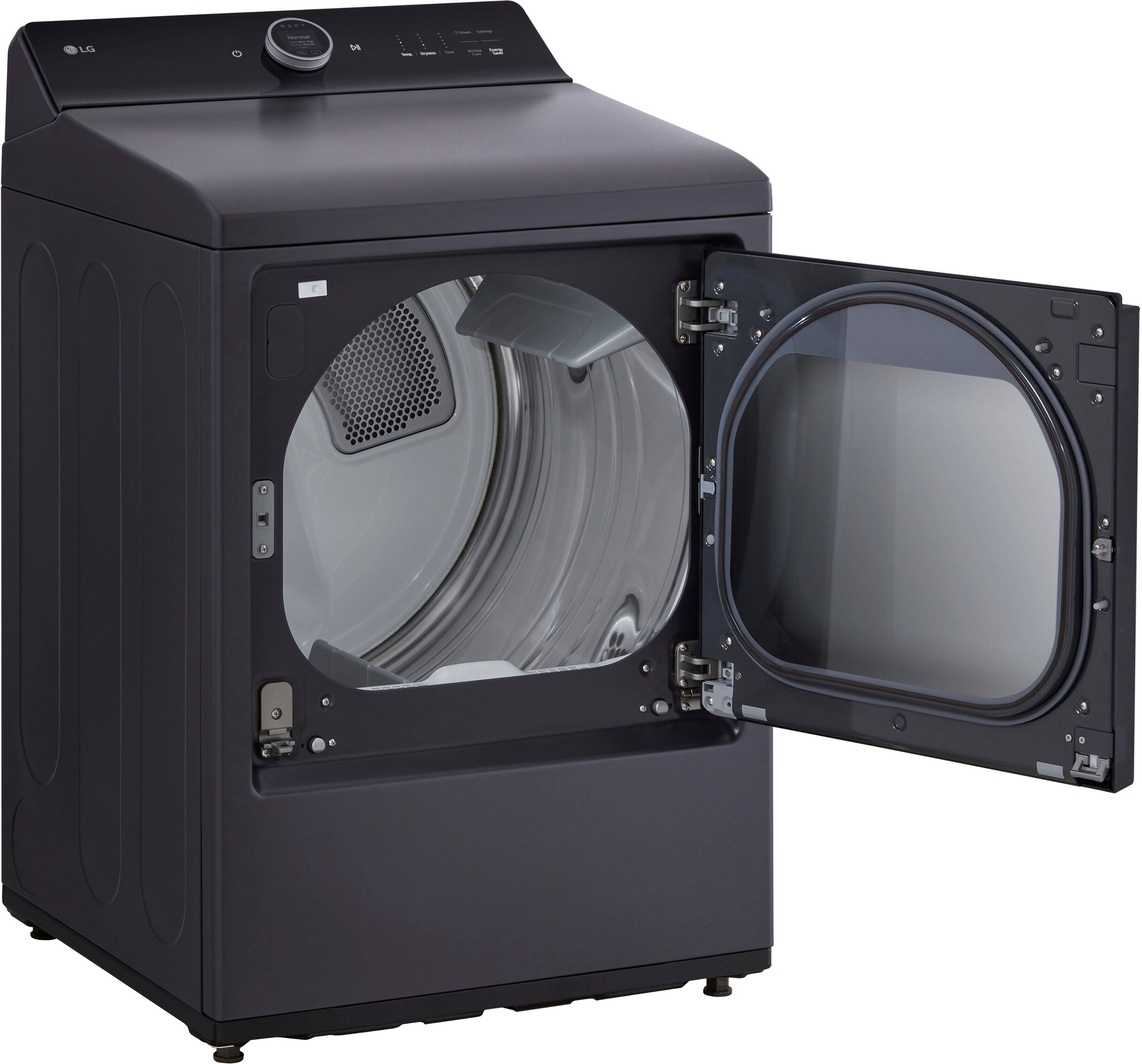 Alt View 14. LG - 7.3 Cu. Ft. Smart Electric Dryer with Steam and EasyLoad Door - Matte Black.