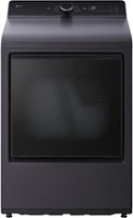 LG - 7.3 Cu. Ft. Smart Gas Dryer with EasyLoad Door - Matte Black - Front_Zoom
