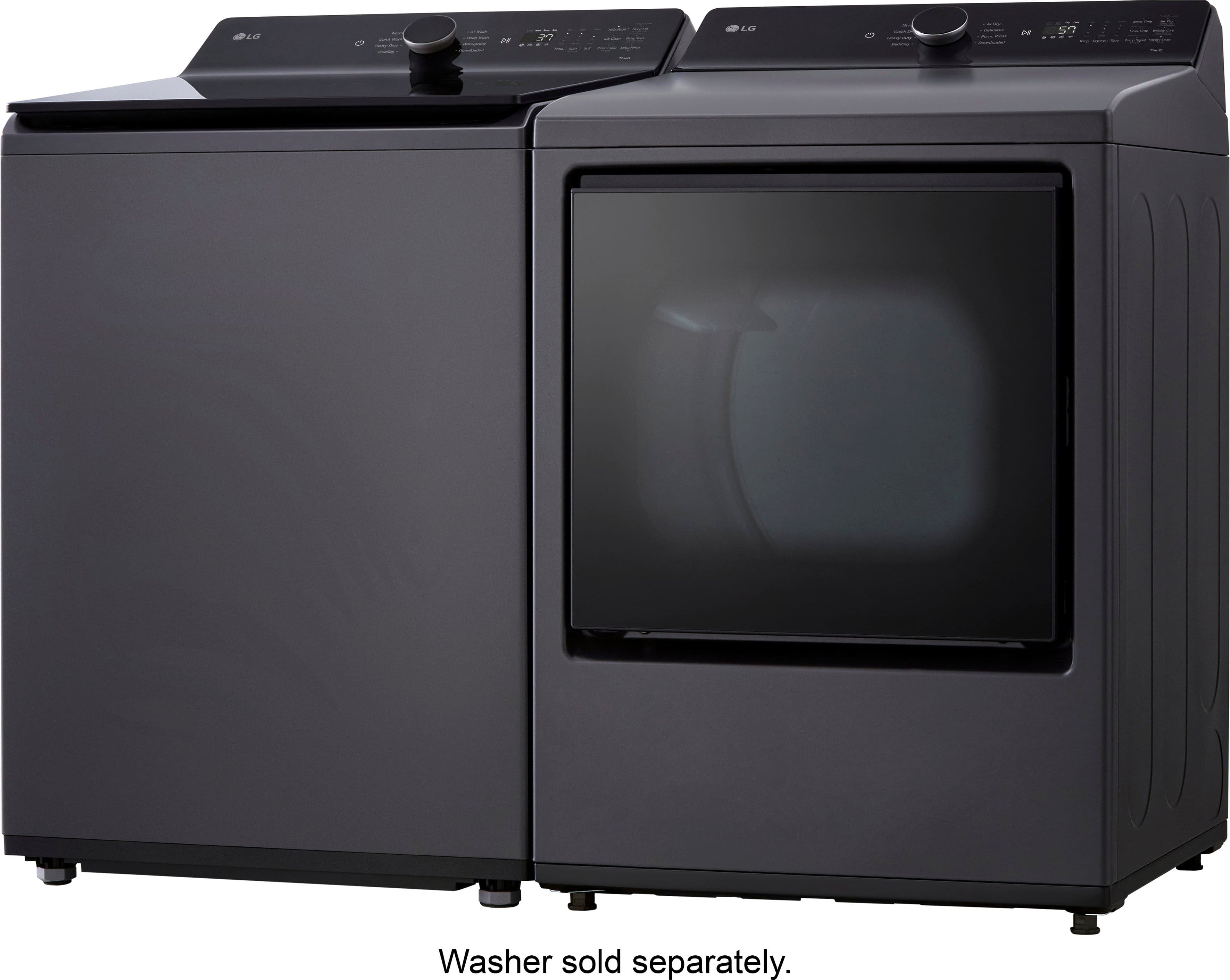 Alt View 19. LG - 7.3 Cu. Ft. Smart Gas Dryer with EasyLoad Door - Matte Black.
