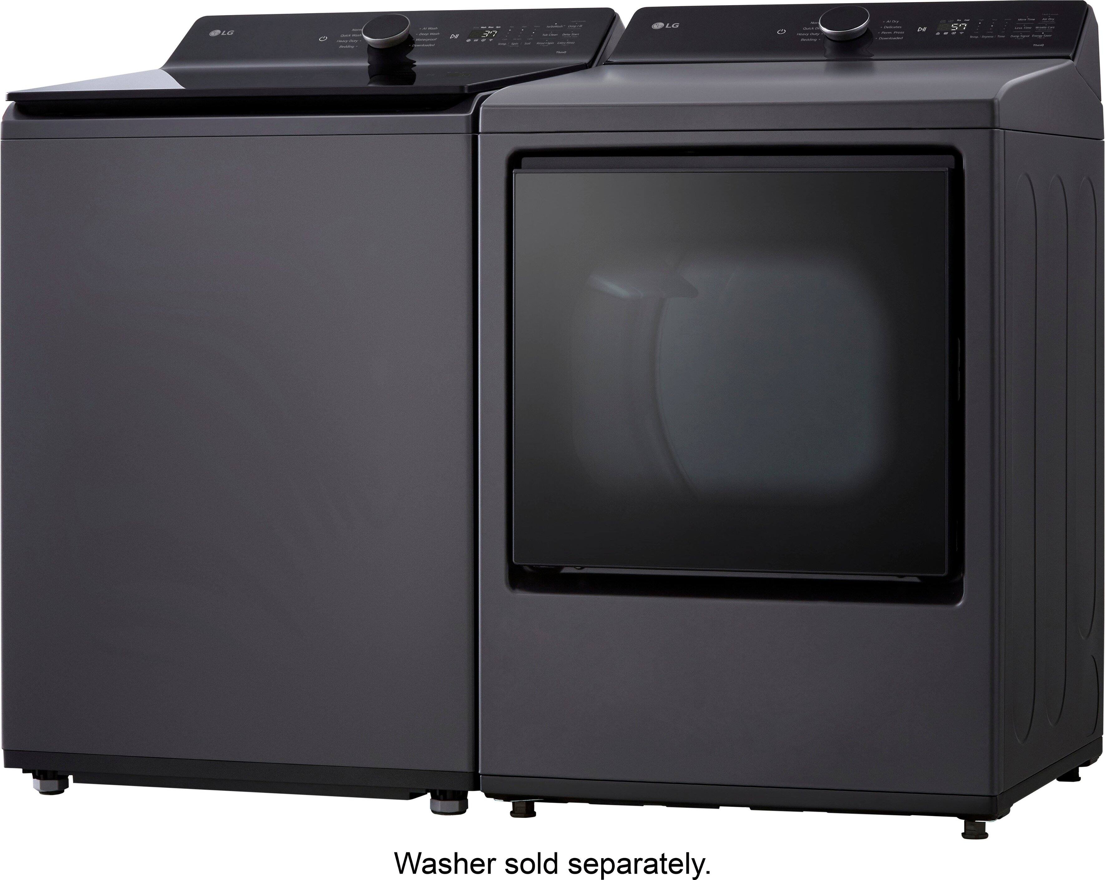 Alt View 19. LG - 7.3 Cu. Ft. Smart Gas Dryer with EasyLoad Door - Matte Black.