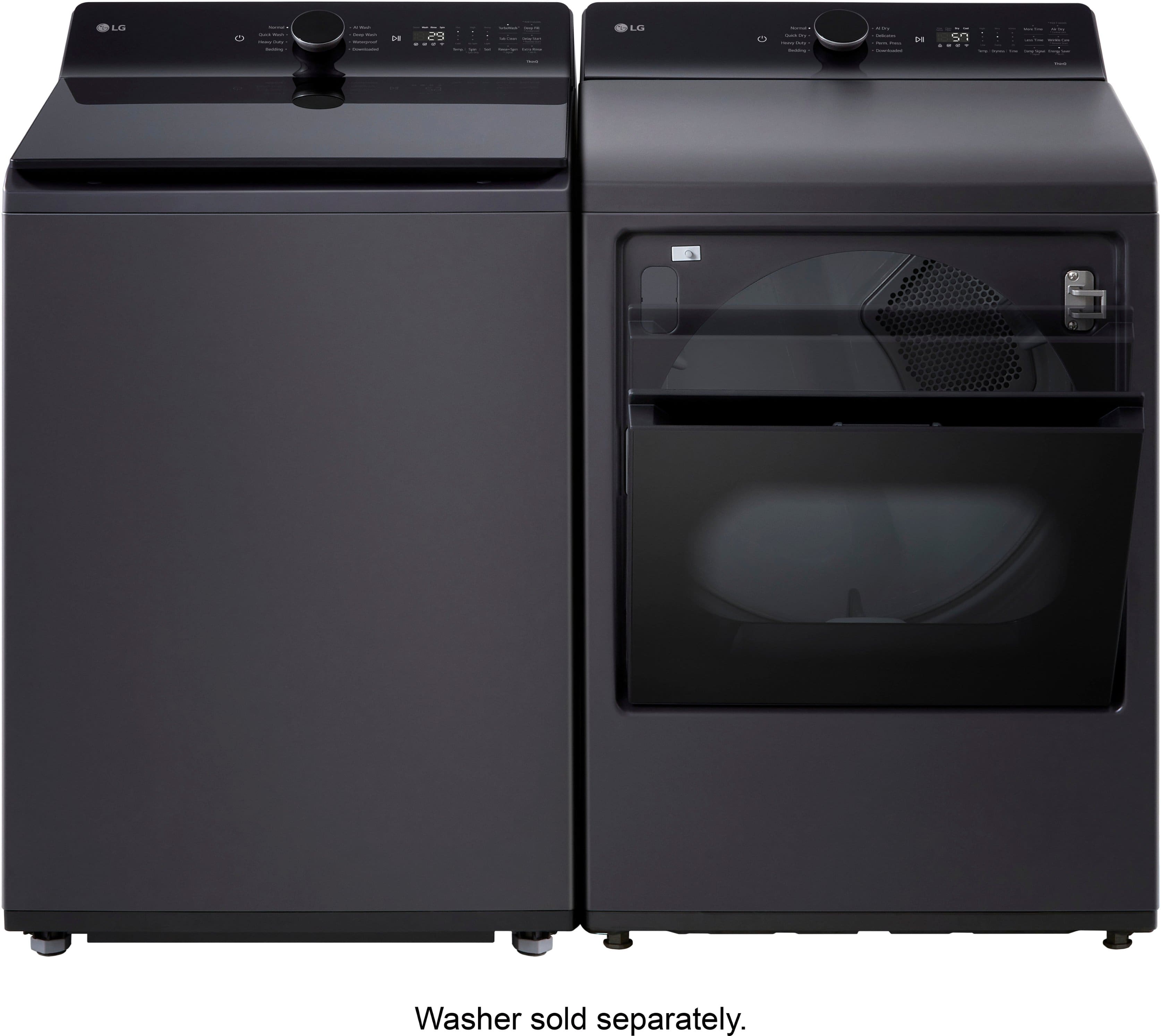 Alt View 20. LG - 7.3 Cu. Ft. Smart Gas Dryer with EasyLoad Door - Matte Black.