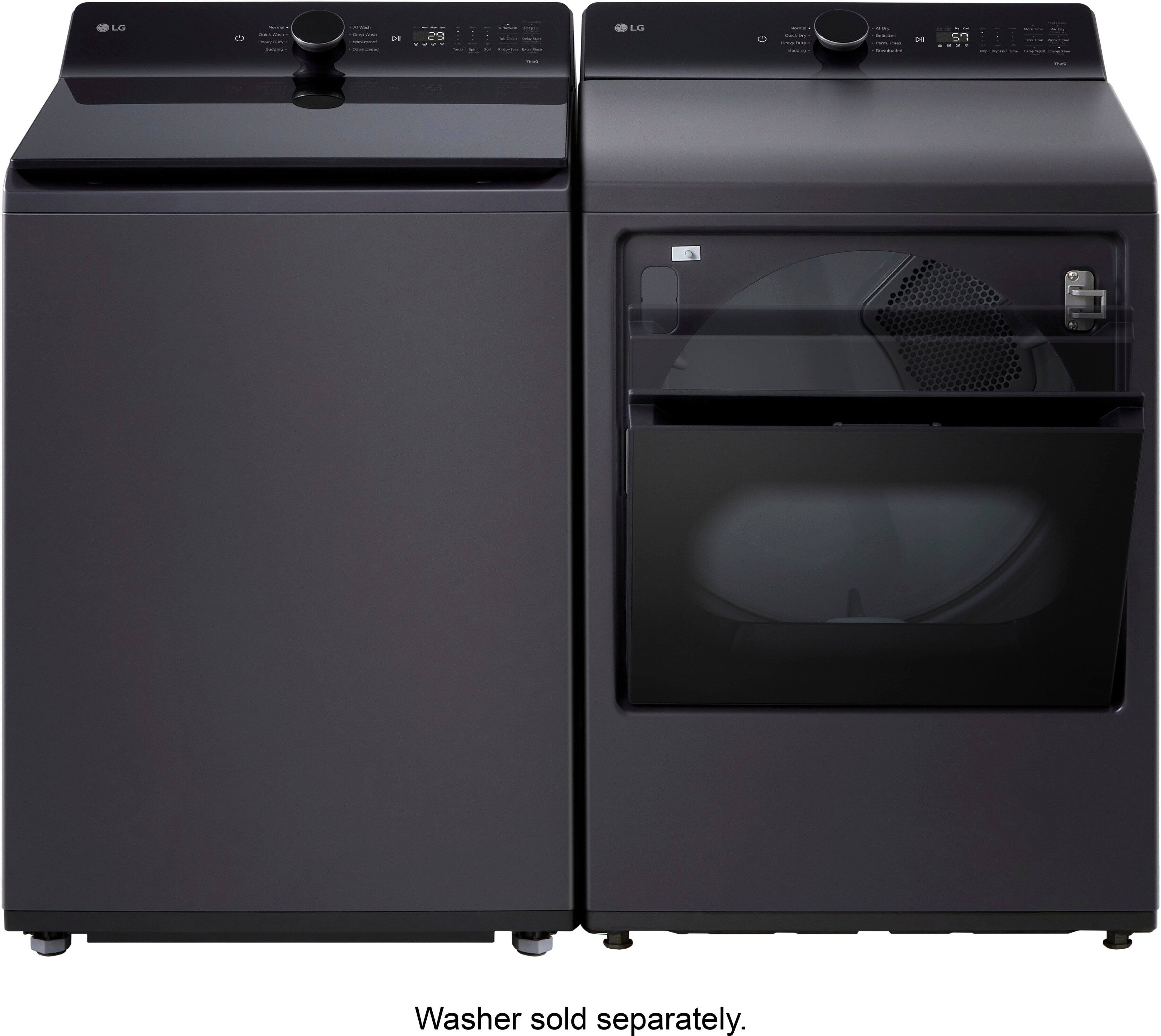 Alt View 20. LG - 7.3 Cu. Ft. Smart Gas Dryer with EasyLoad Door - Matte Black.
