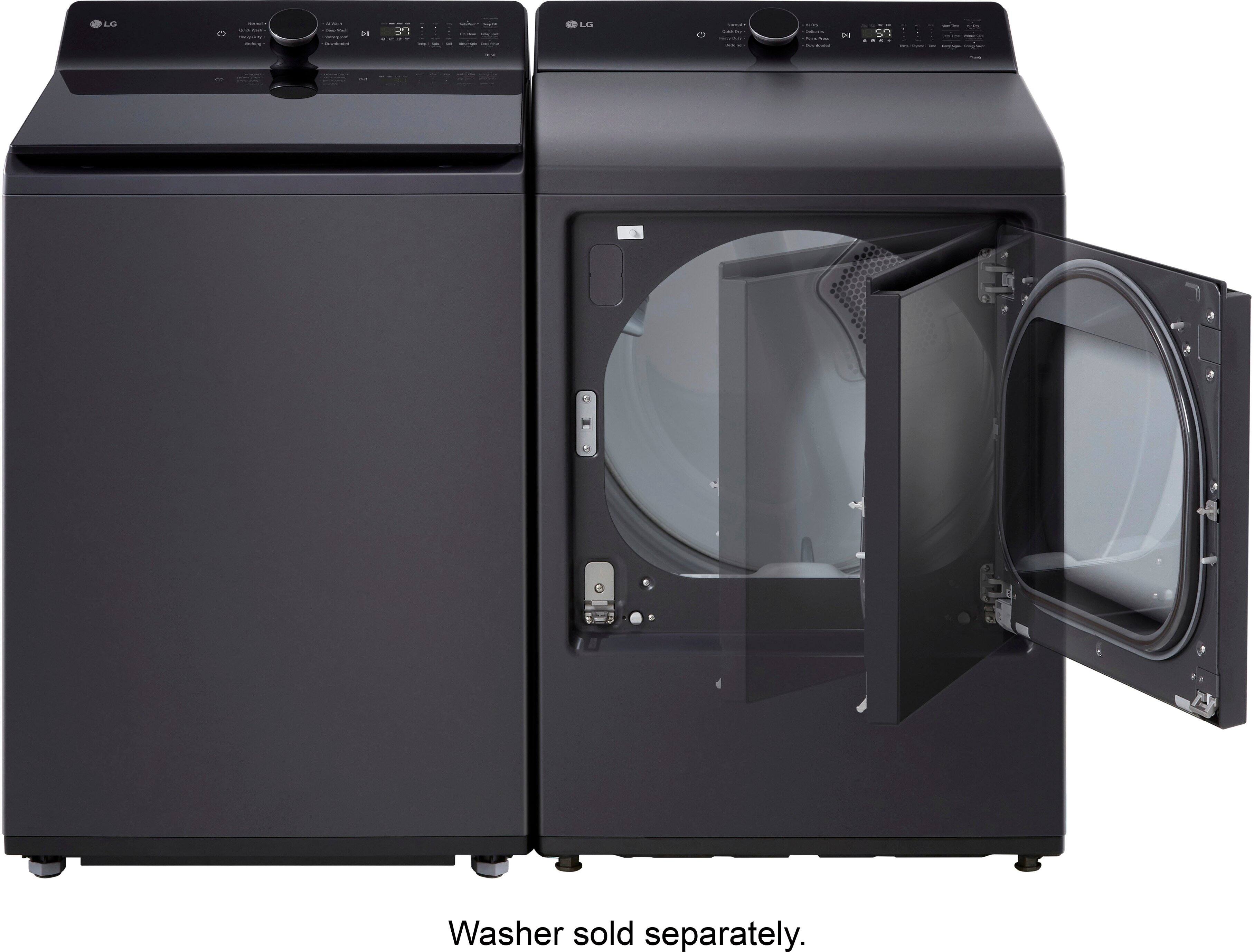 Alt View 21. LG - 7.3 Cu. Ft. Smart Gas Dryer with EasyLoad Door - Matte Black.
