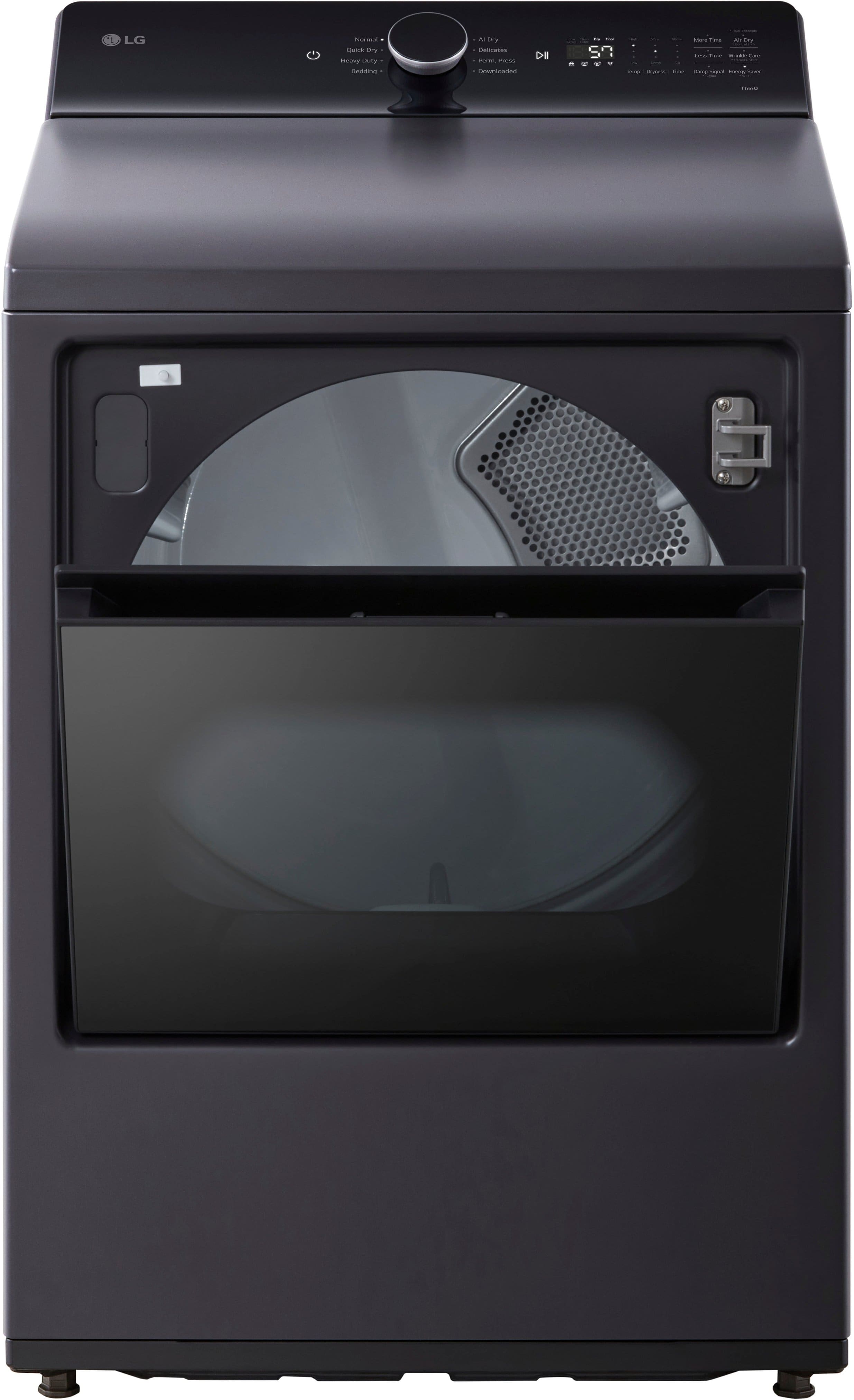 Alt View 2. LG - 7.3 Cu. Ft. Smart Gas Dryer with EasyLoad Door - Matte Black.