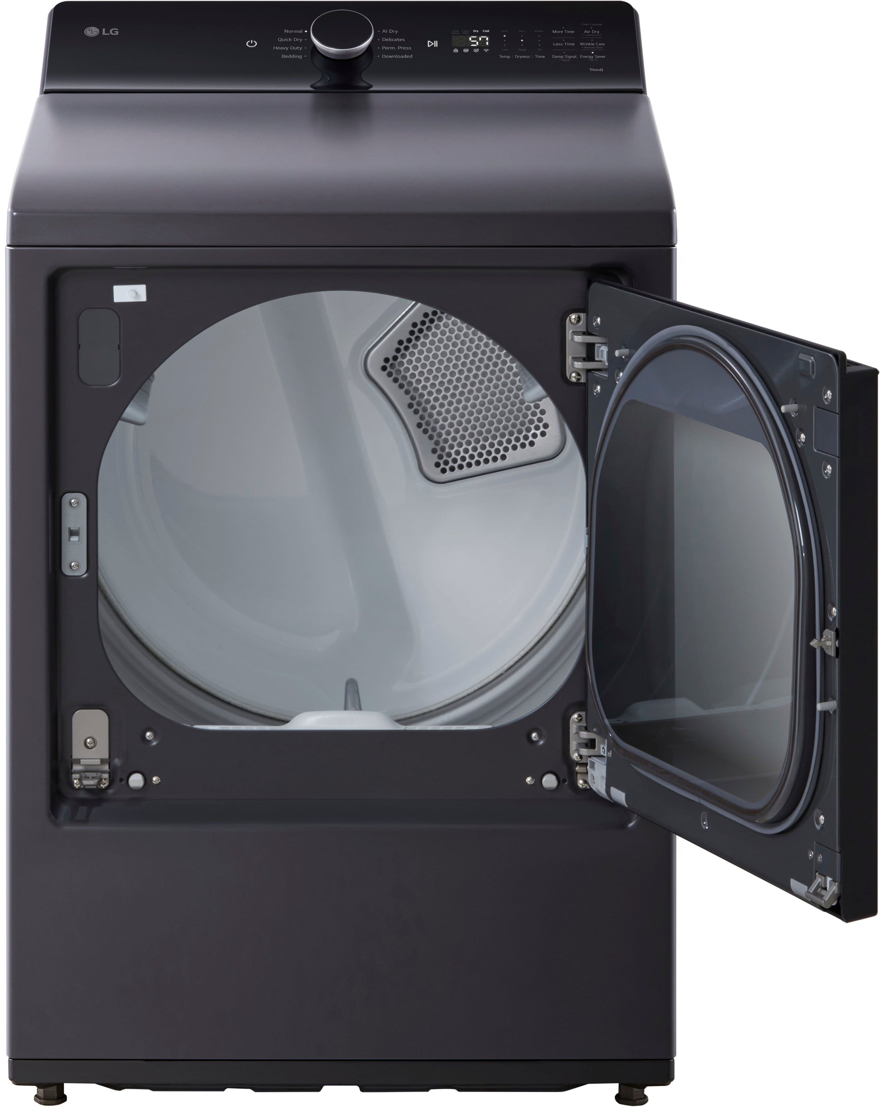 Alt View 3. LG - 7.3 Cu. Ft. Smart Gas Dryer with EasyLoad Door - Matte Black.