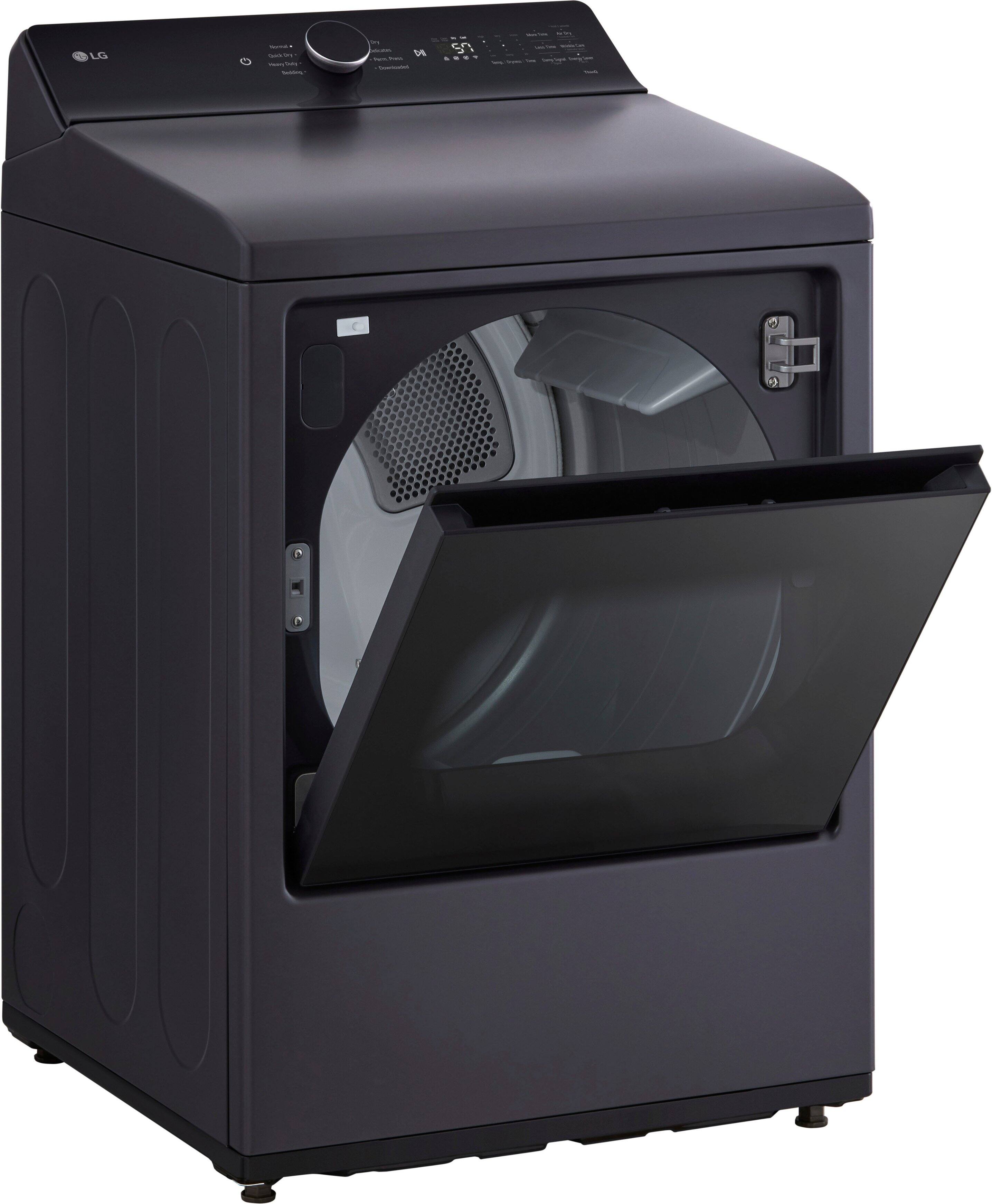Alt View 6. LG - 7.3 Cu. Ft. Smart Gas Dryer with EasyLoad Door - Matte Black.