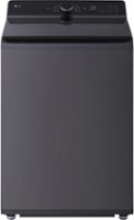 LG - 5.3 Cu. Ft. High Efficiency Smart Top Load Washer with TurboWash3D Technology - Matte Black - Front_Zoom