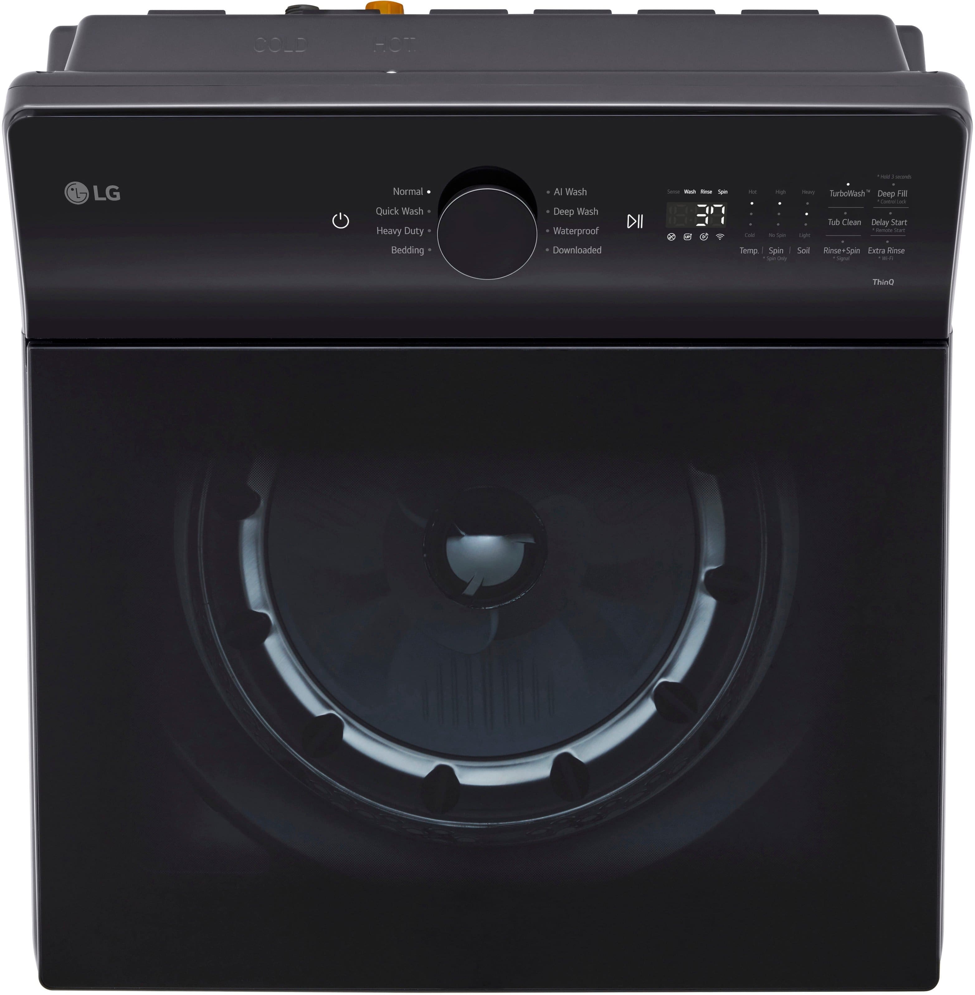 Alt View 12. LG - 5.3 Cu. Ft. High Efficiency Smart Top Load Washer with TurboWash3D Technology - Matte Black.