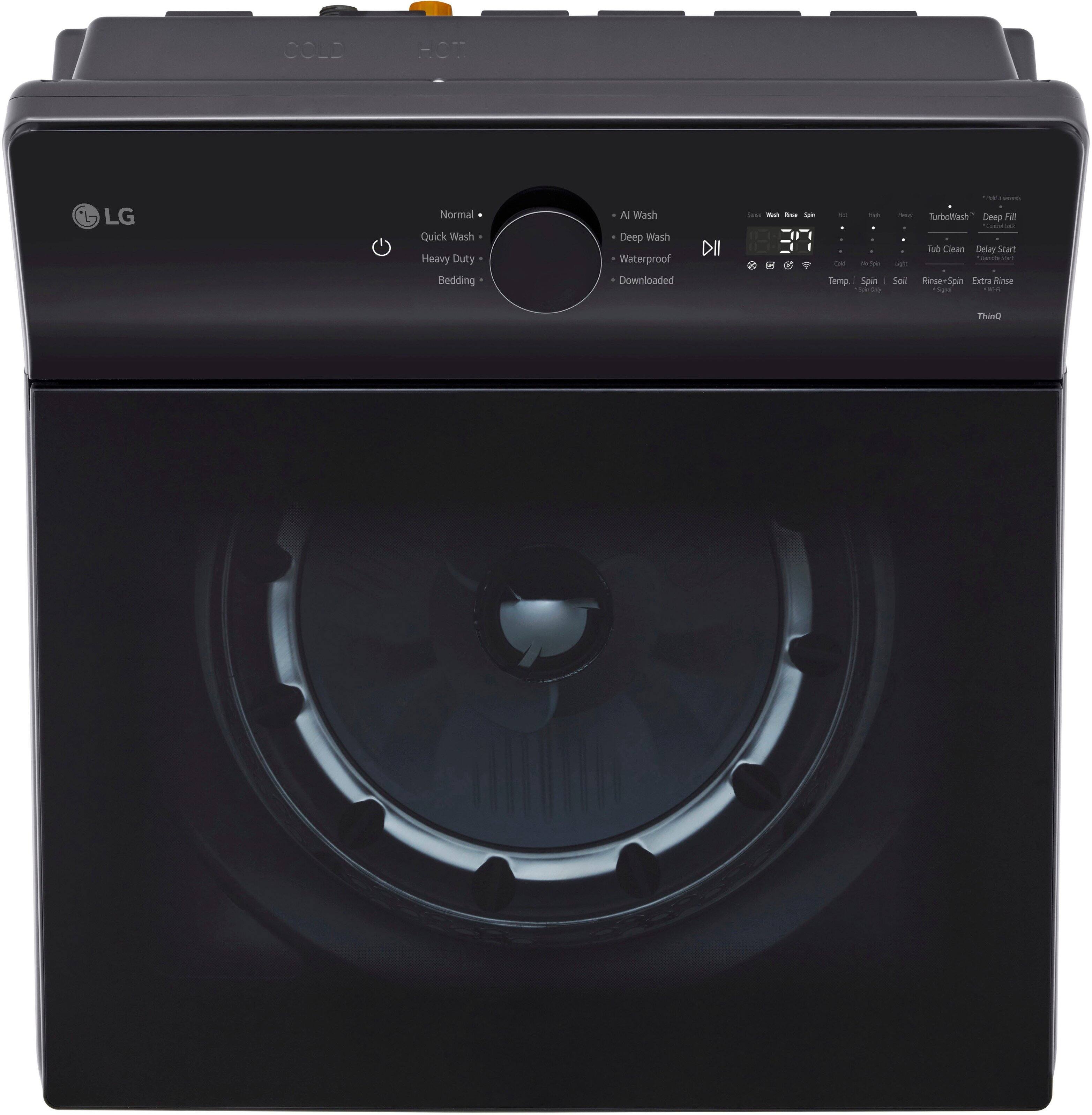 Alt View 12. LG - 5.3 Cu. Ft. High Efficiency Smart Top Load Washer with TurboWash3D Technology - Matte Black.
